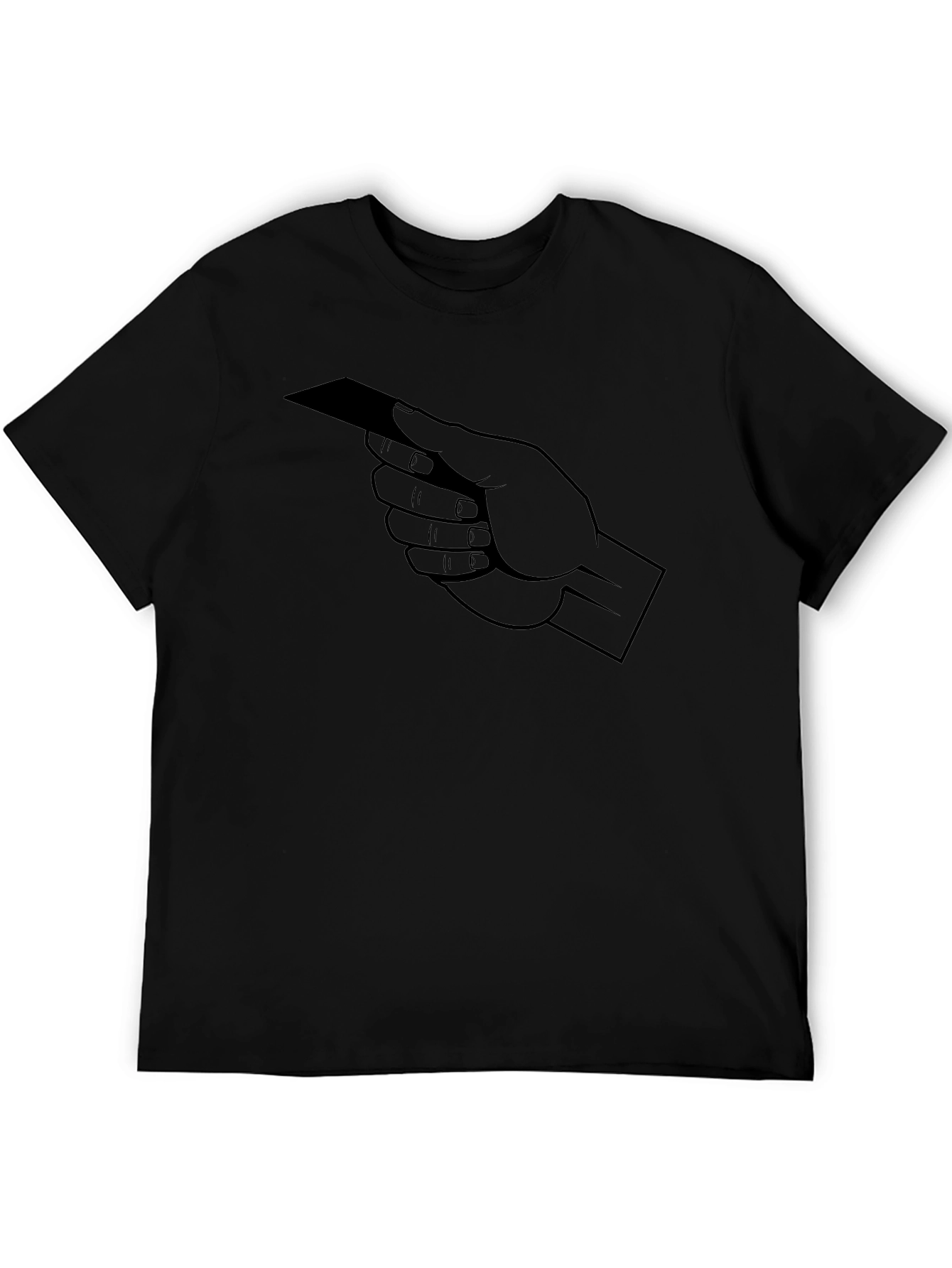 Hand Holding Card Graphic T-Shirt - Black