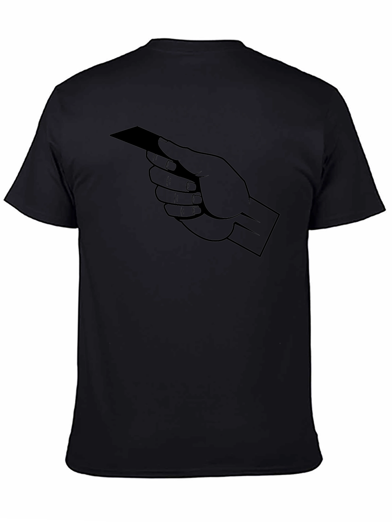Hand Holding Card Graphic T-Shirt - Black