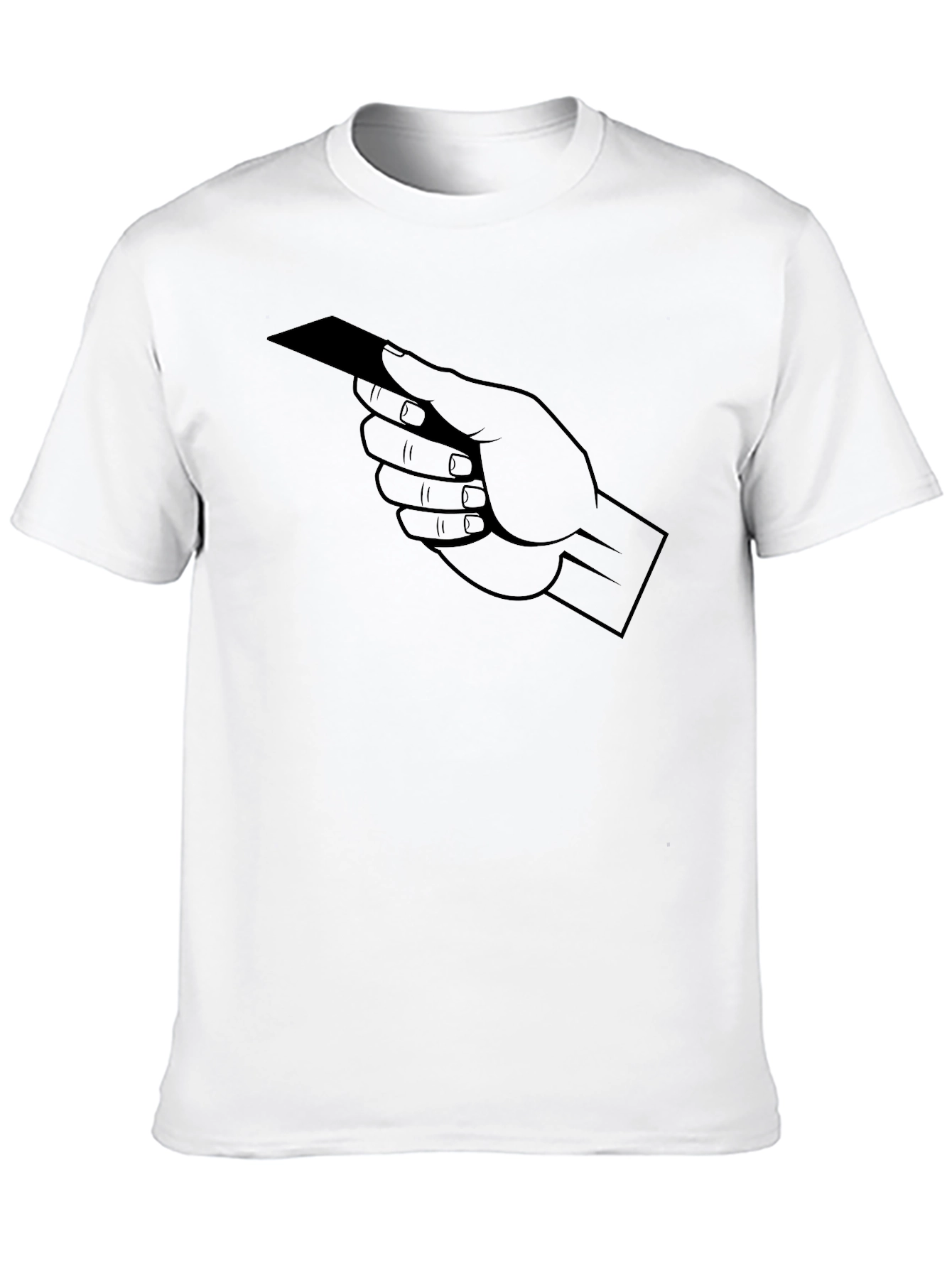 Hand Holding Card Graphic T-Shirt - Black