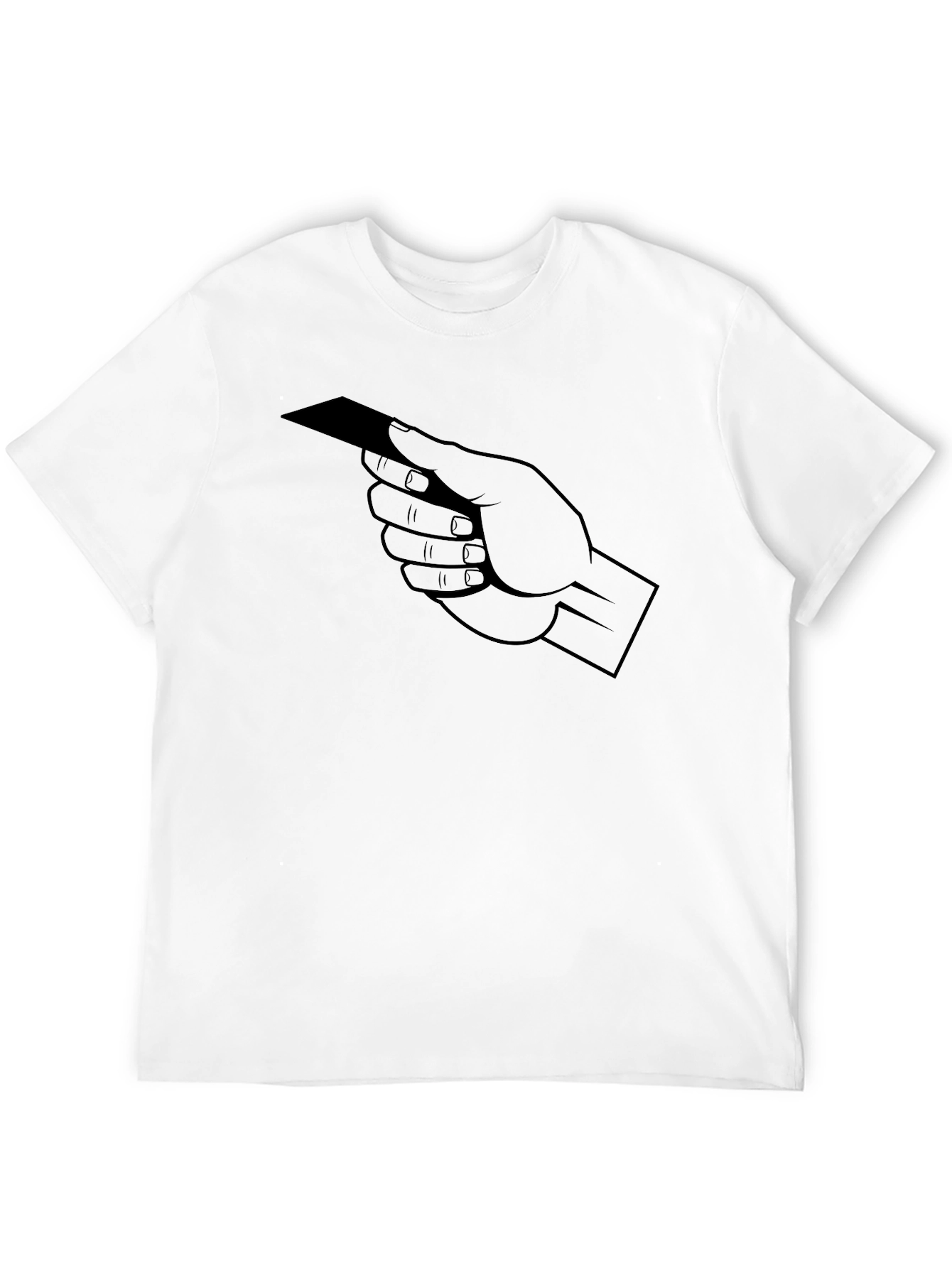 Hand Holding Card Graphic T-Shirt - Black