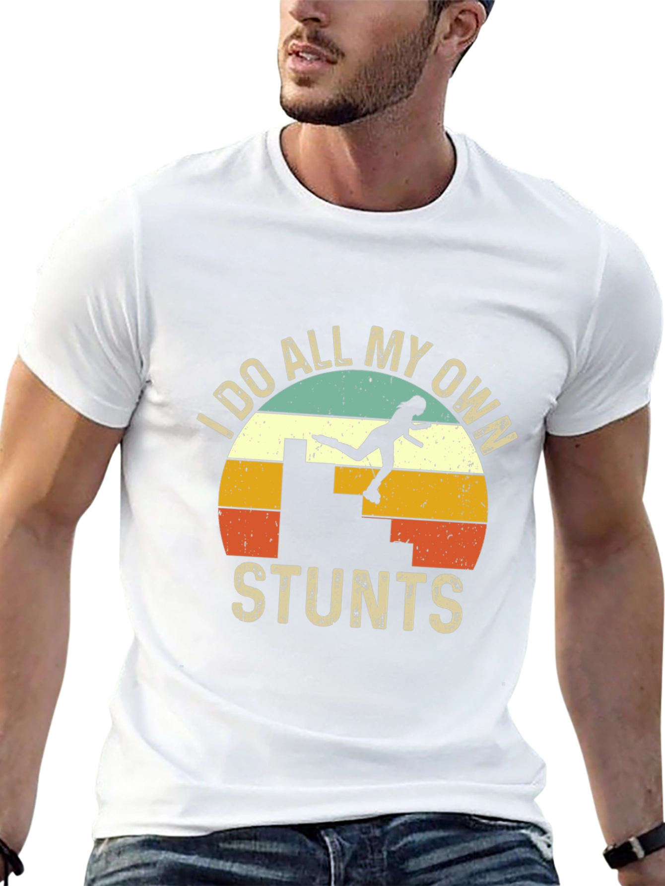 I Do All My Own Stunts Retro Graphic Tee