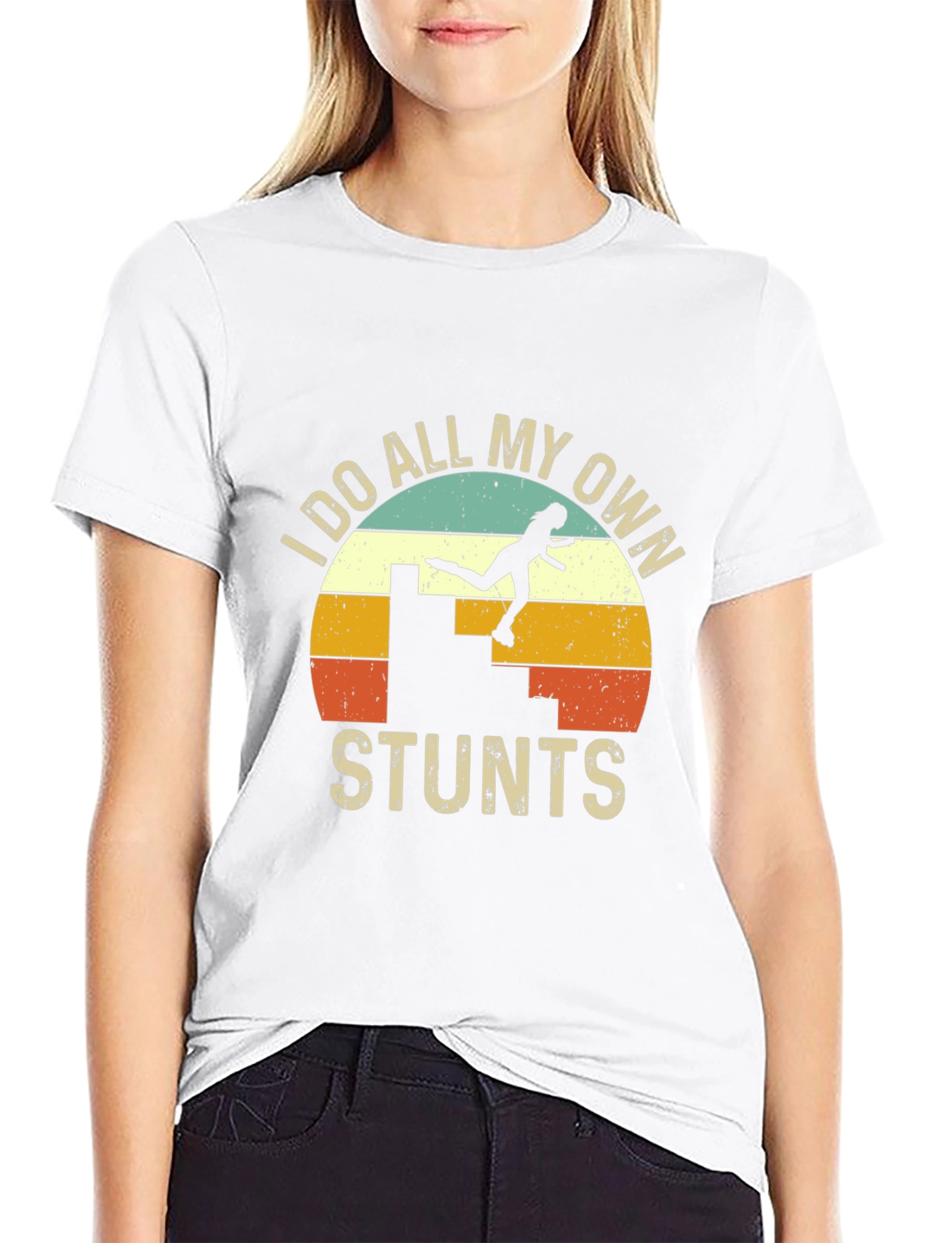 I Do All My Own Stunts Retro Graphic Tee