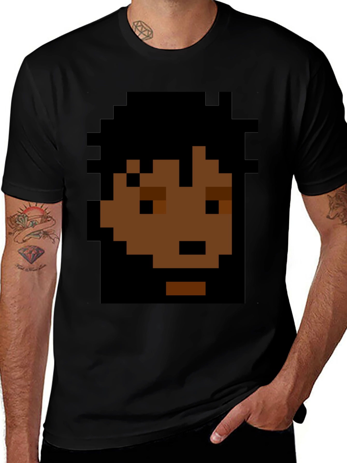 Pixel Art Graphic Black T-Shirt