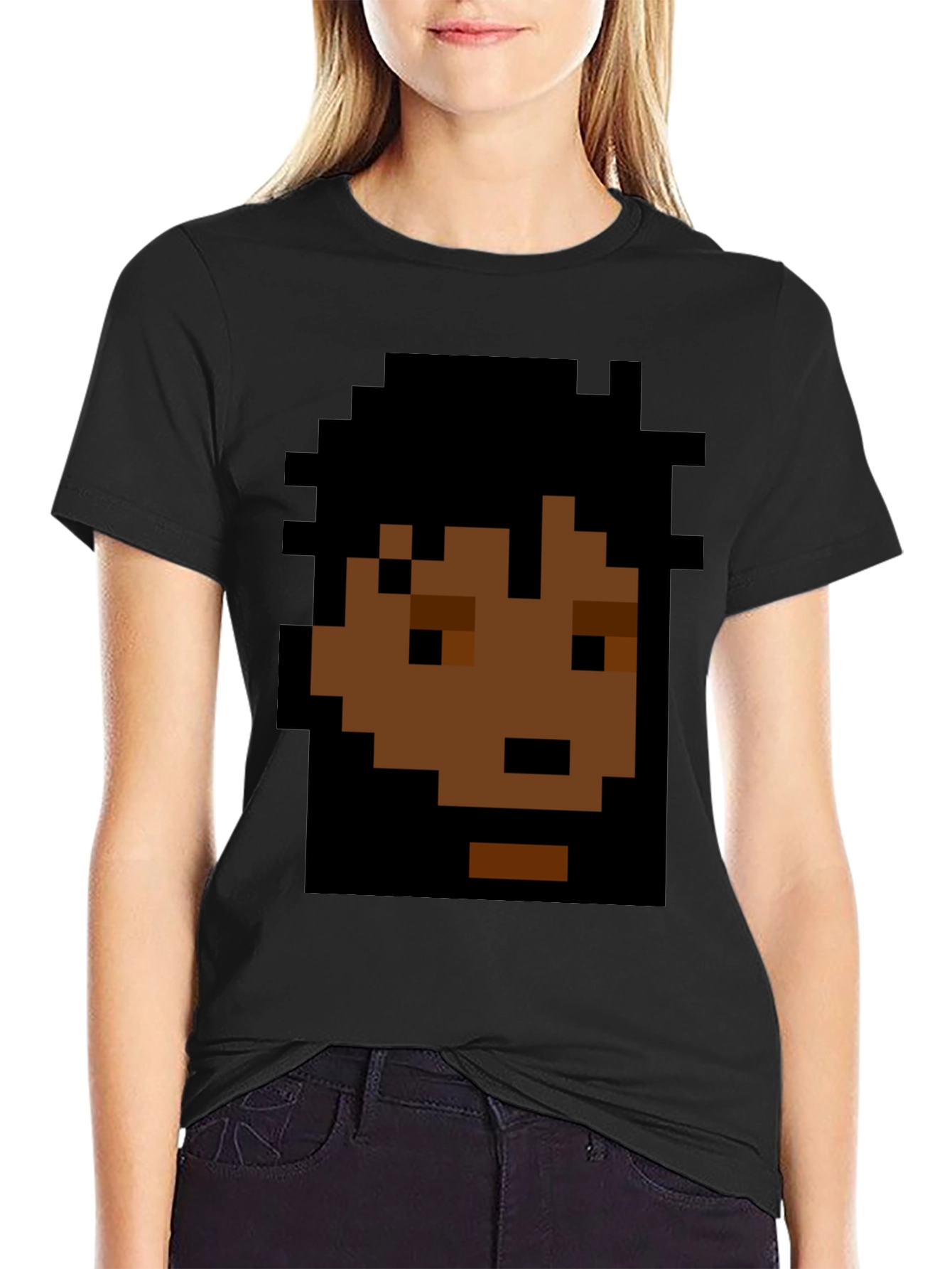 Pixel Art Graphic Black T-Shirt