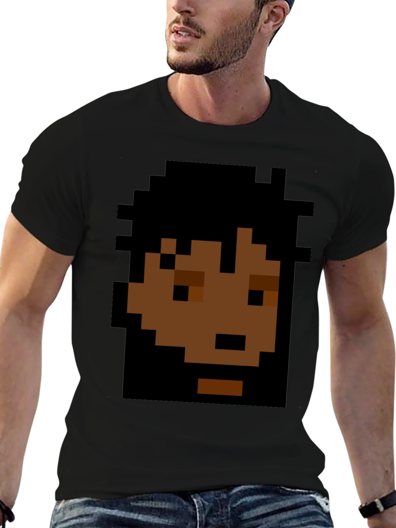 Pixel Art Graphic Black T-Shirt