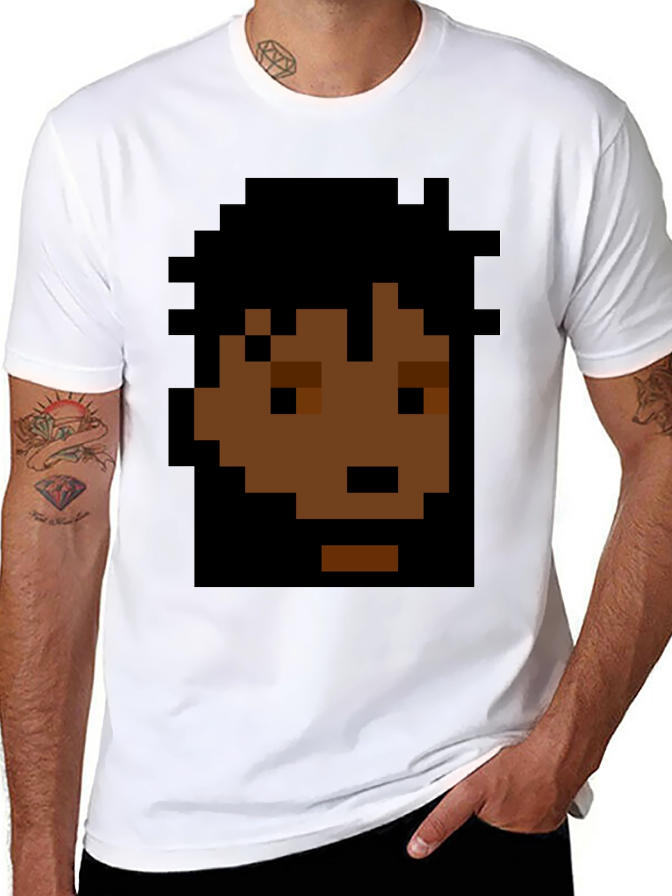 Pixel Art Graphic Black T-Shirt