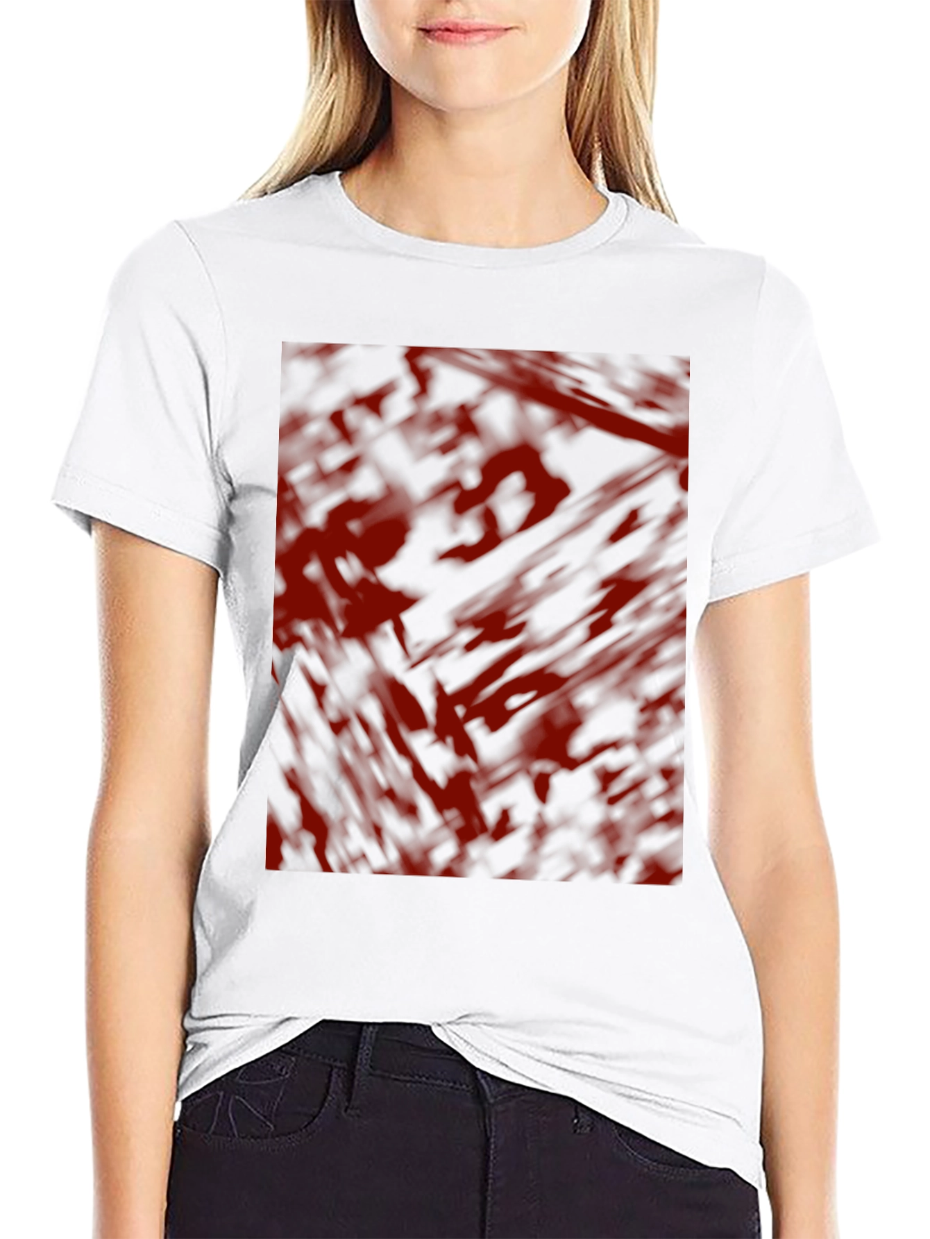 Abstract Red & Black Graphic T-Shirt