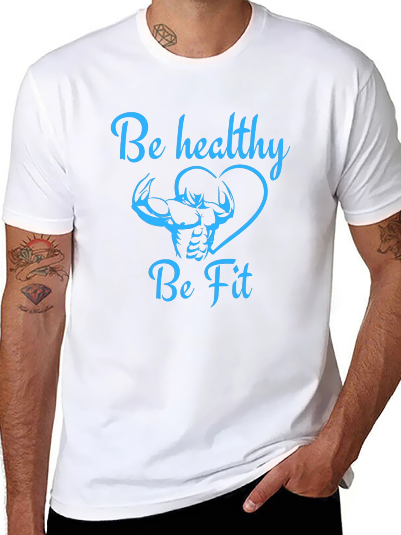 Be Healthy Be Fit Black T-Shirt