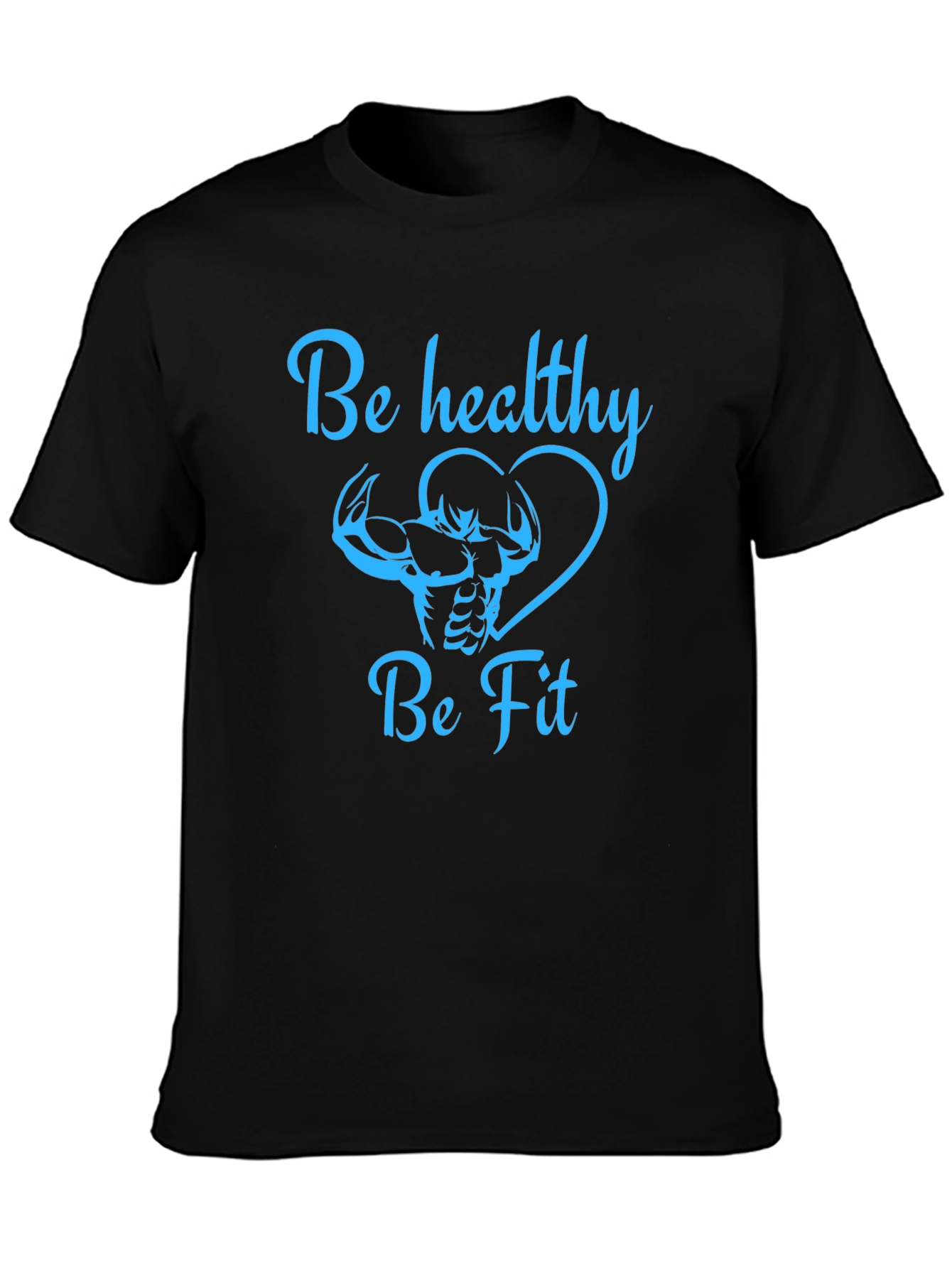 Be Healthy Be Fit Black T-Shirt