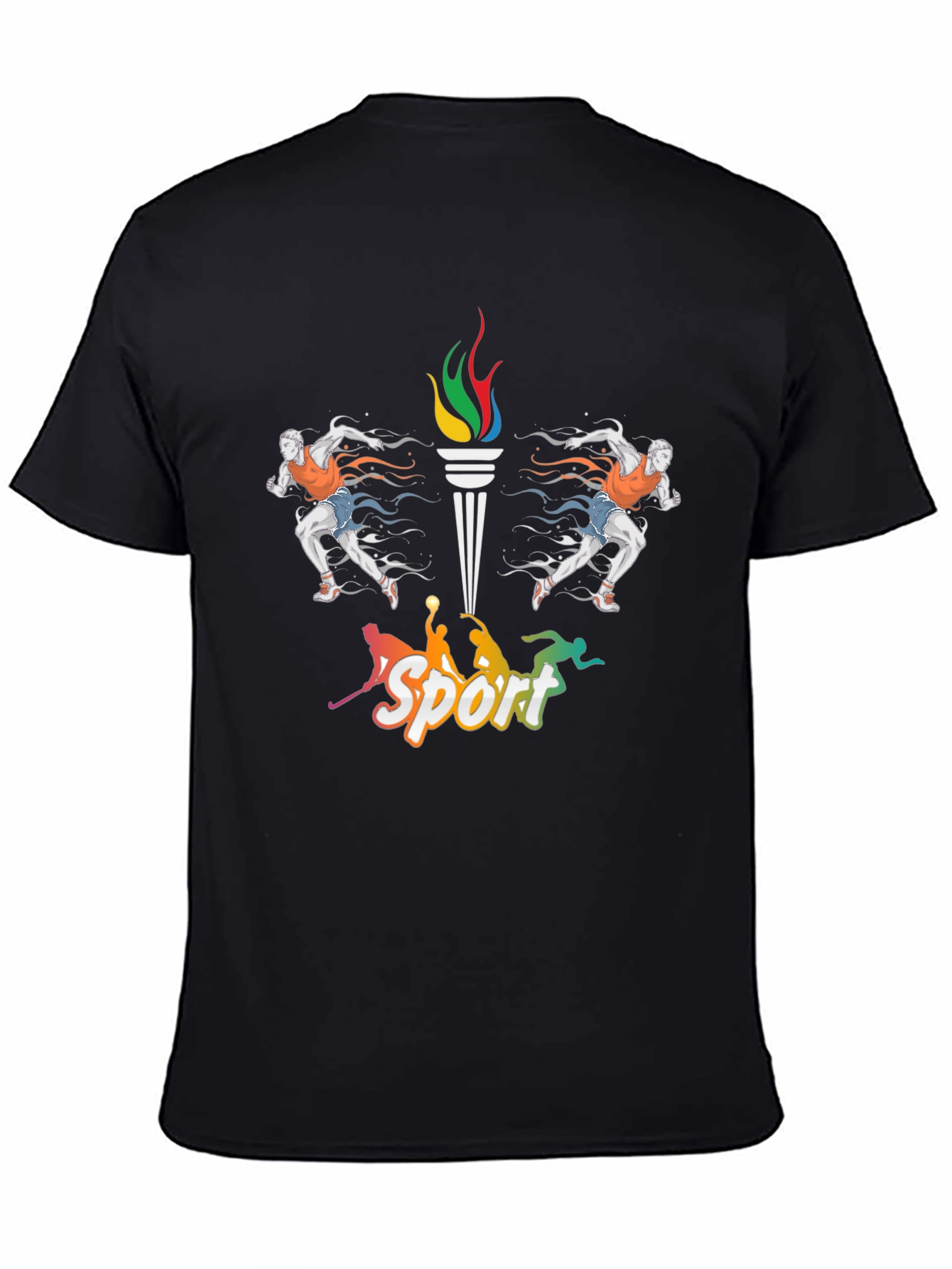 Sports Themed Graphic Tee - Unisex Black T-Shirt