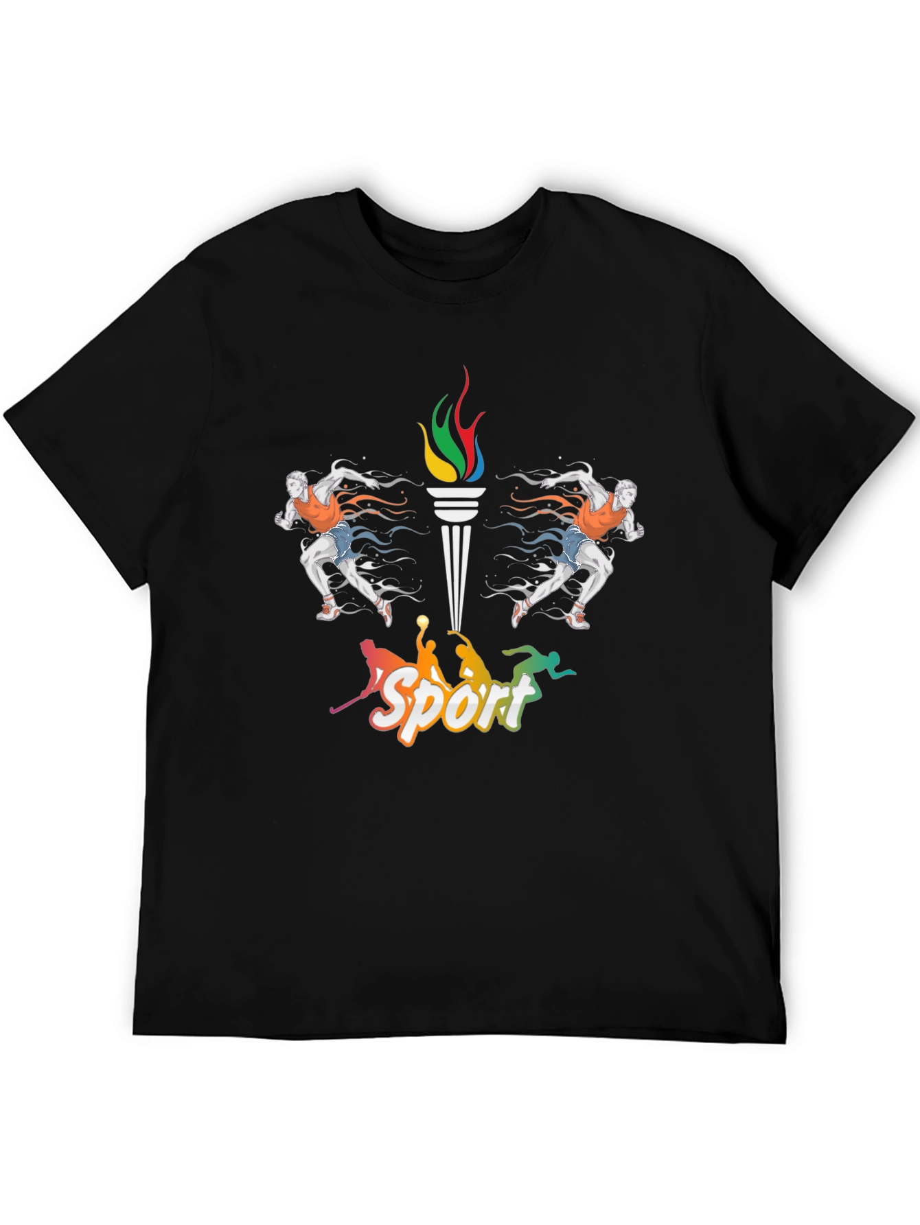 Sports Themed Graphic Tee - Unisex Black T-Shirt