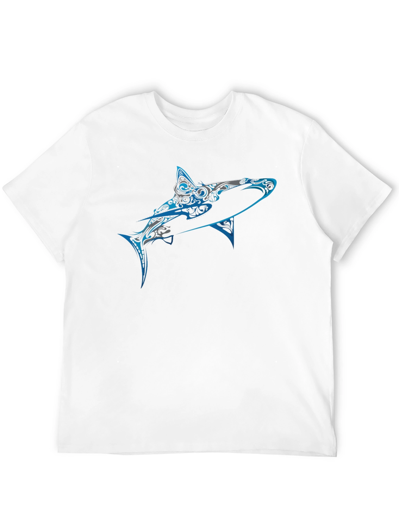 Tribal Shark Graphic Tee - Mens Black T-Shirt