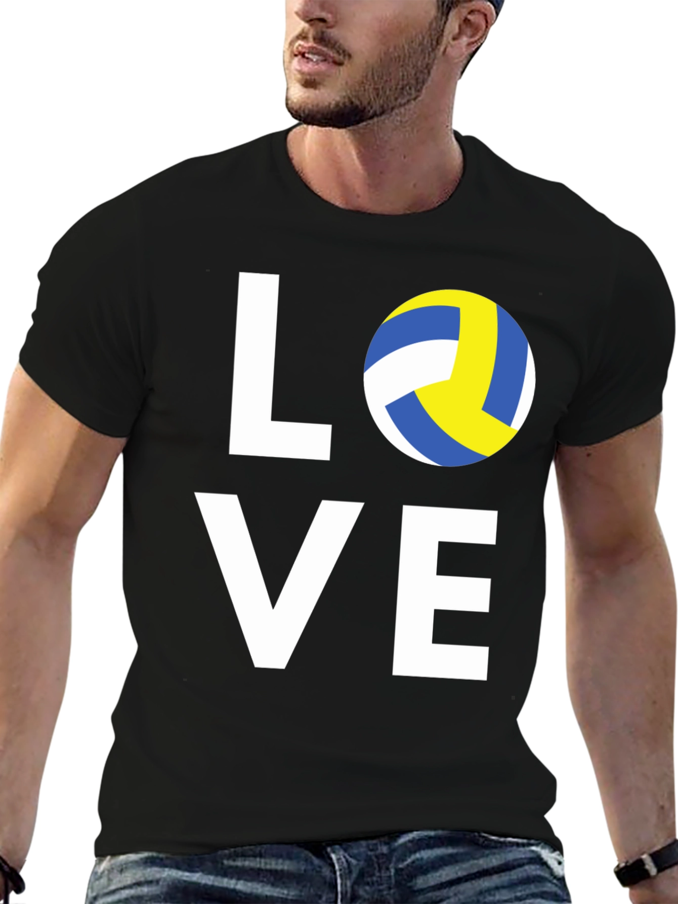 Love Volleyball Graphic Tee - Black