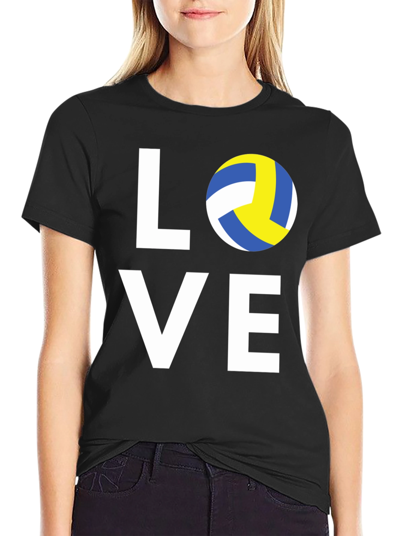 Love Volleyball Graphic Tee - Black