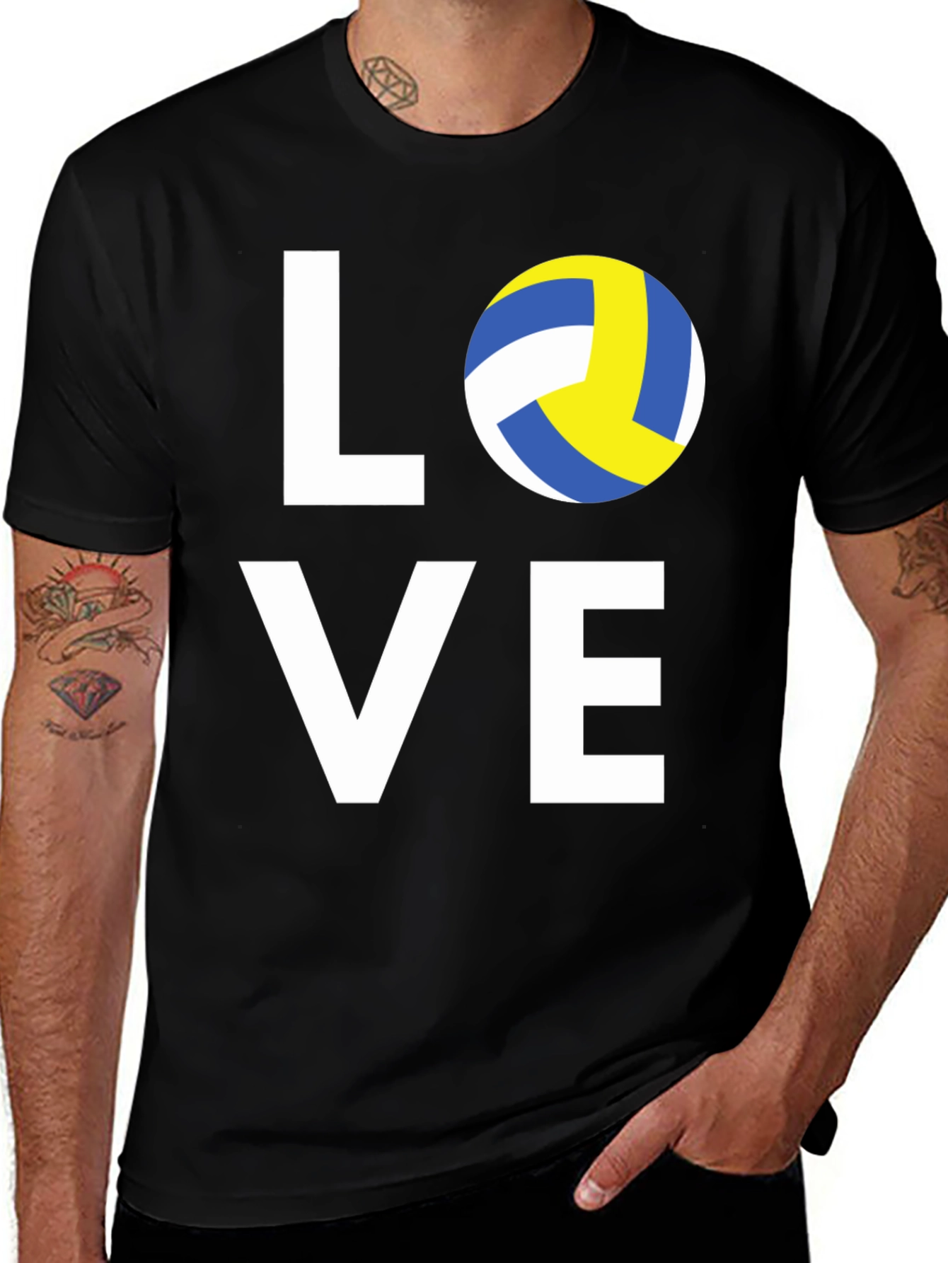 Love Volleyball Graphic Tee - Black