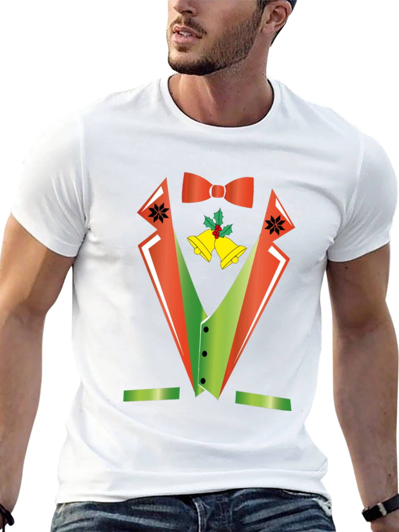 Festive Christmas Tuxedo T-Shirt