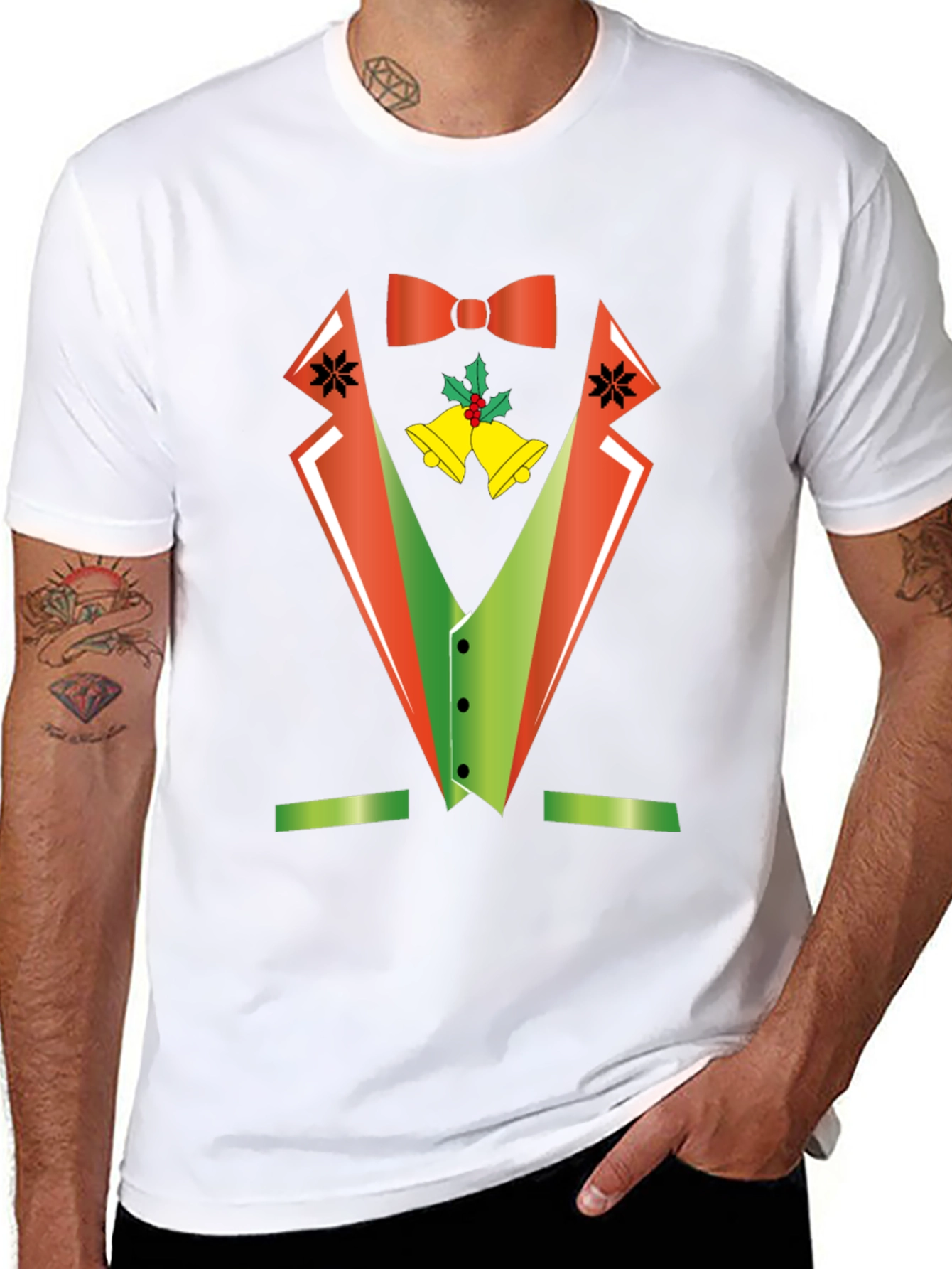 Festive Christmas Tuxedo T-Shirt