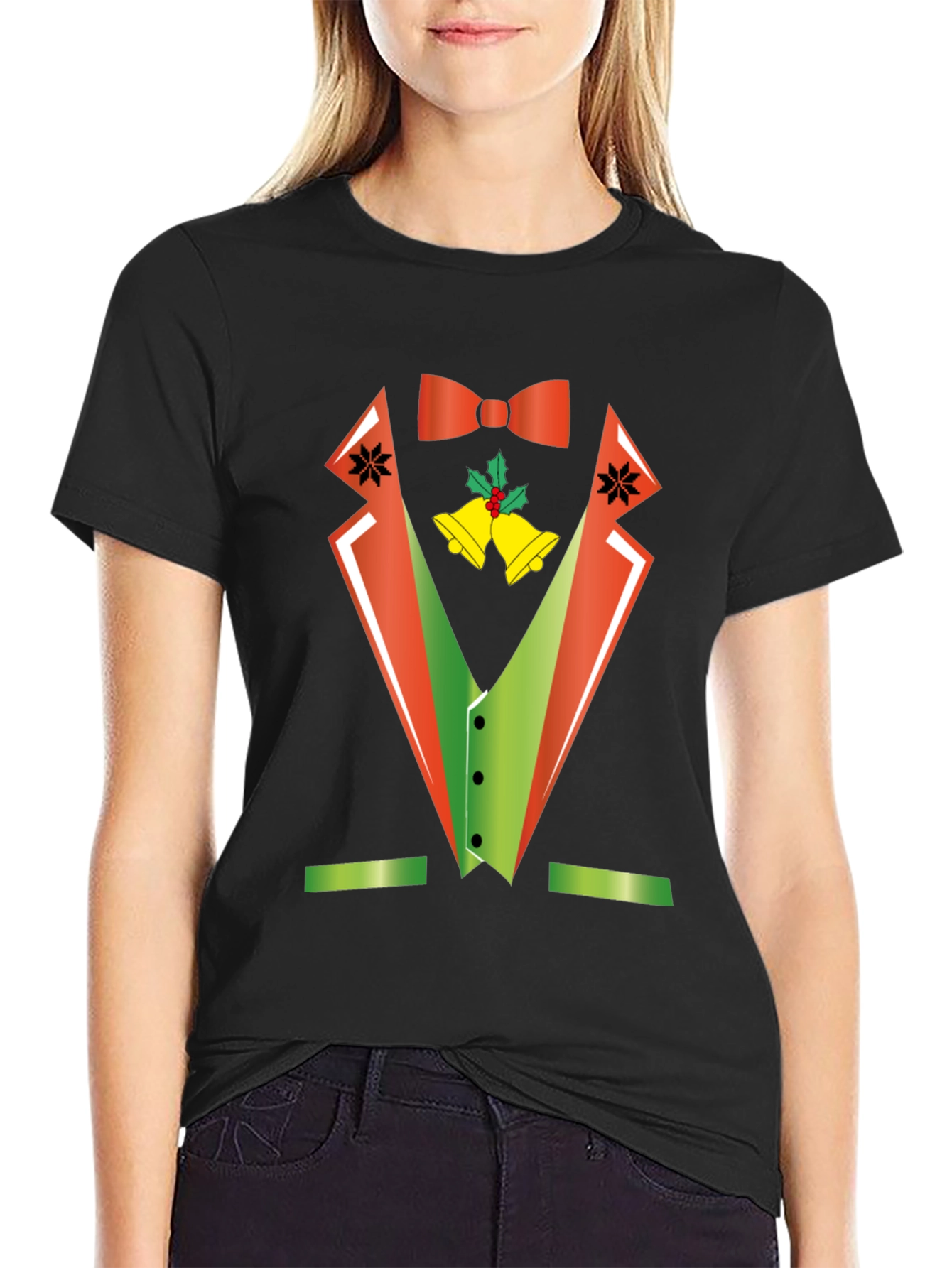 Festive Christmas Tuxedo T-Shirt
