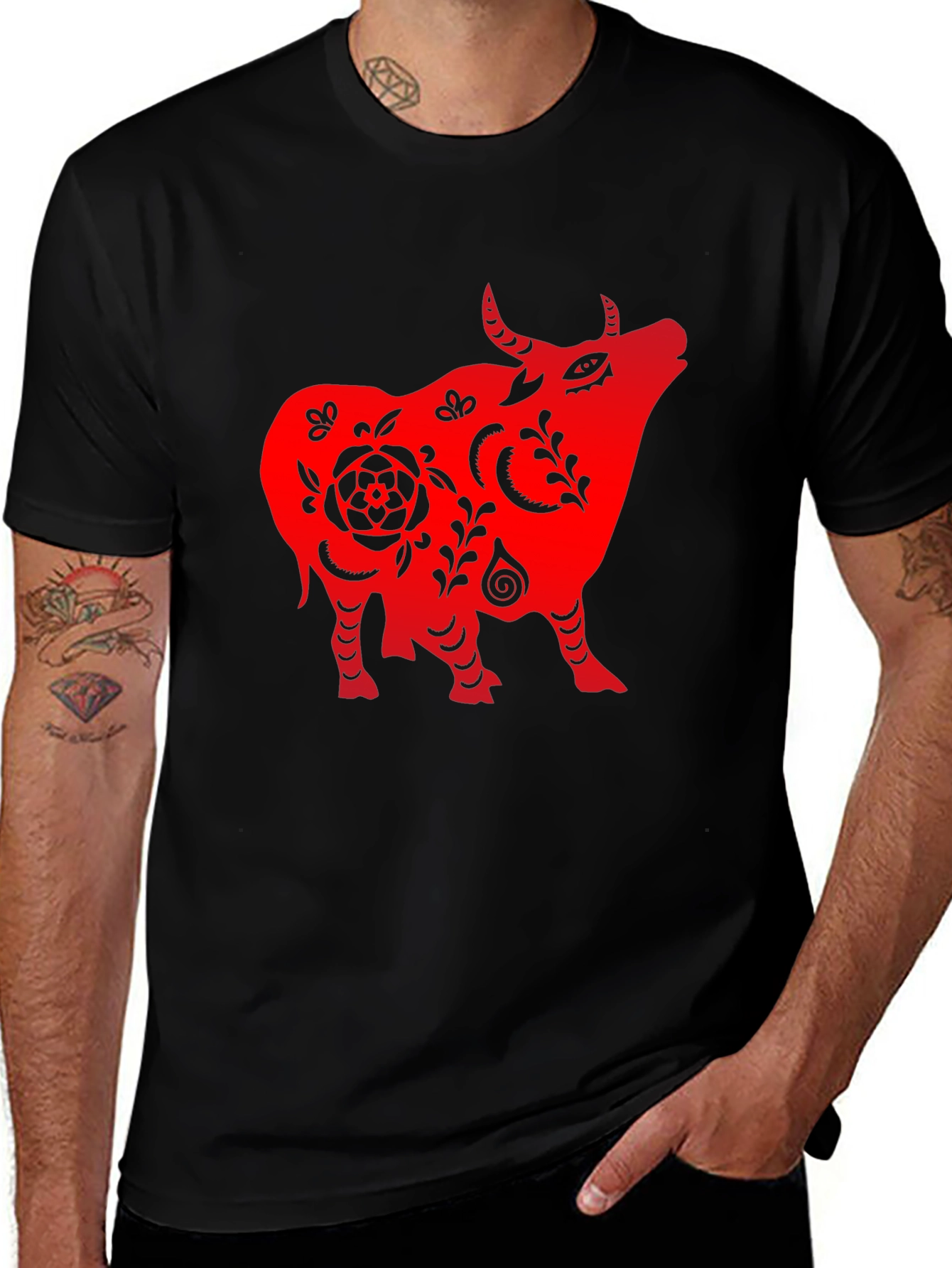 Red Ox Graphic Black T-Shirt