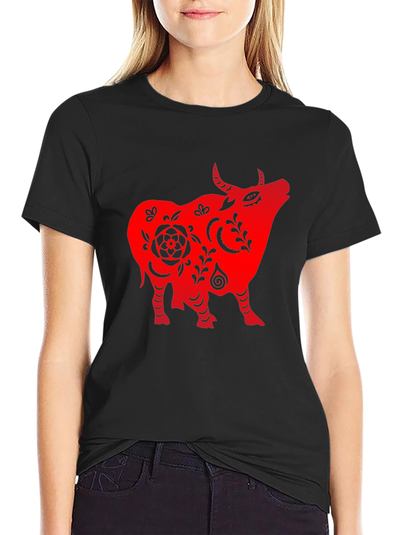 Red Ox Graphic Black T-Shirt
