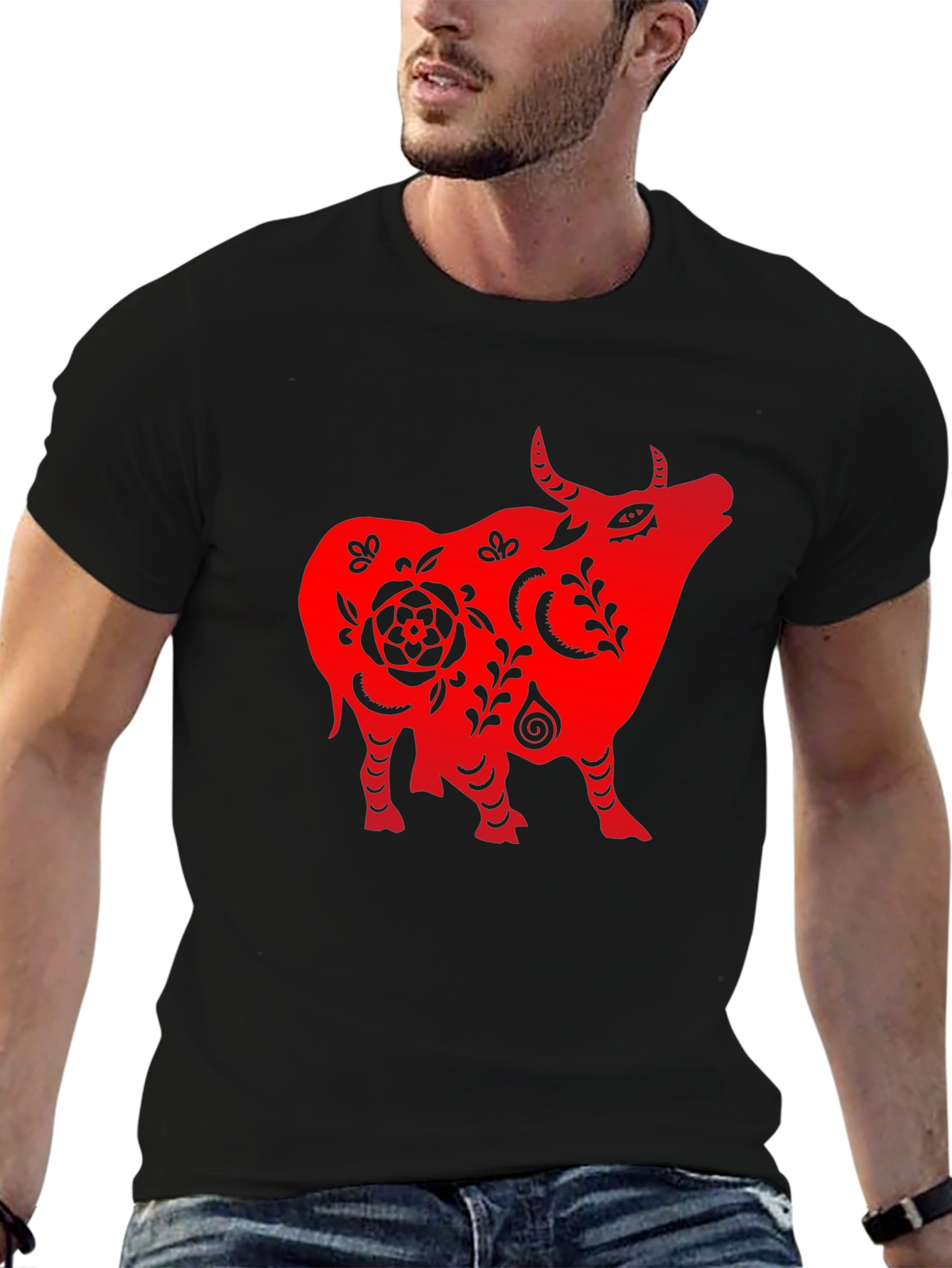 Red Ox Graphic Black T-Shirt