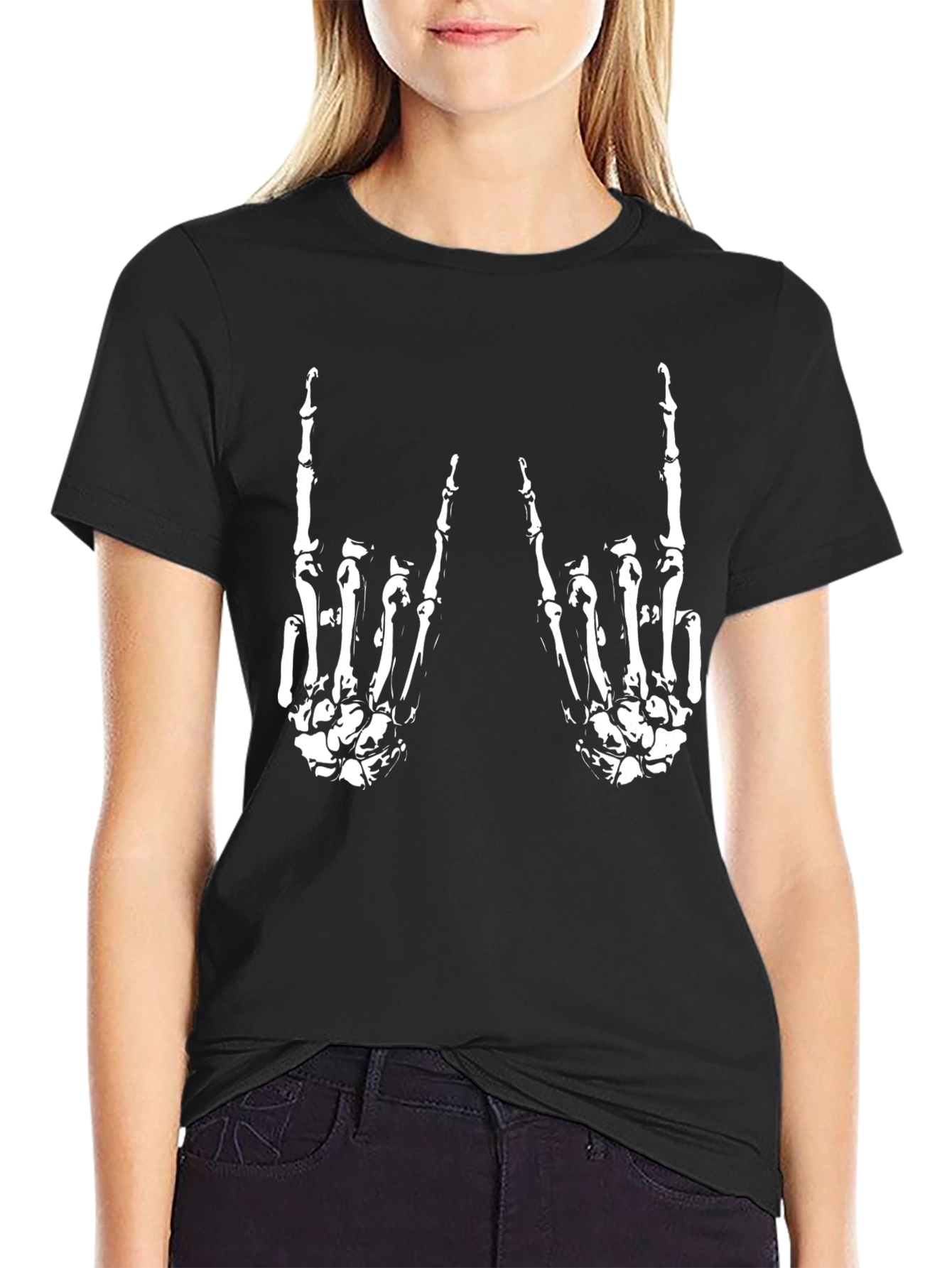 Rock On Skeleton Hand T-Shirt