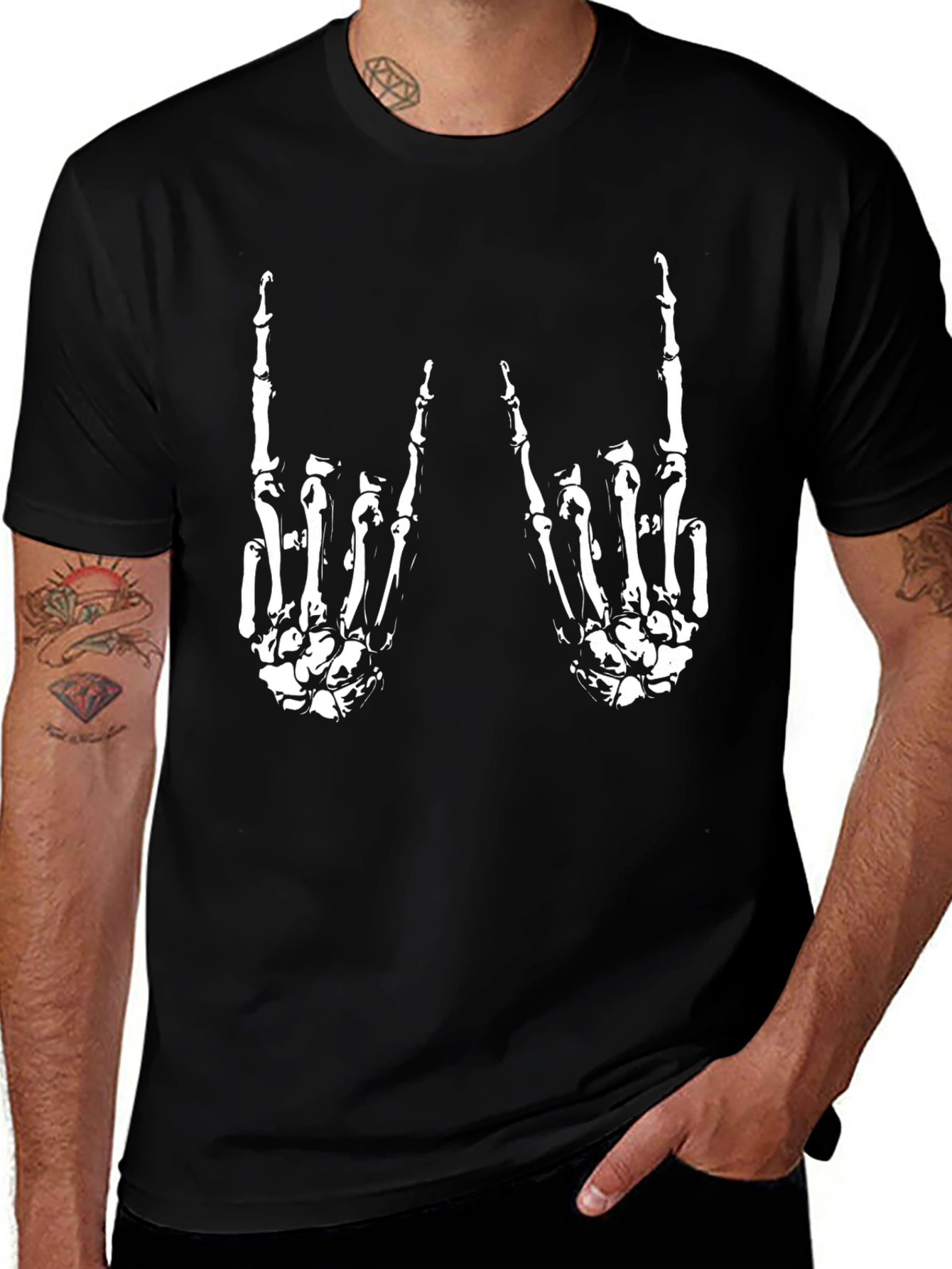 Rock On Skeleton Hand T-Shirt