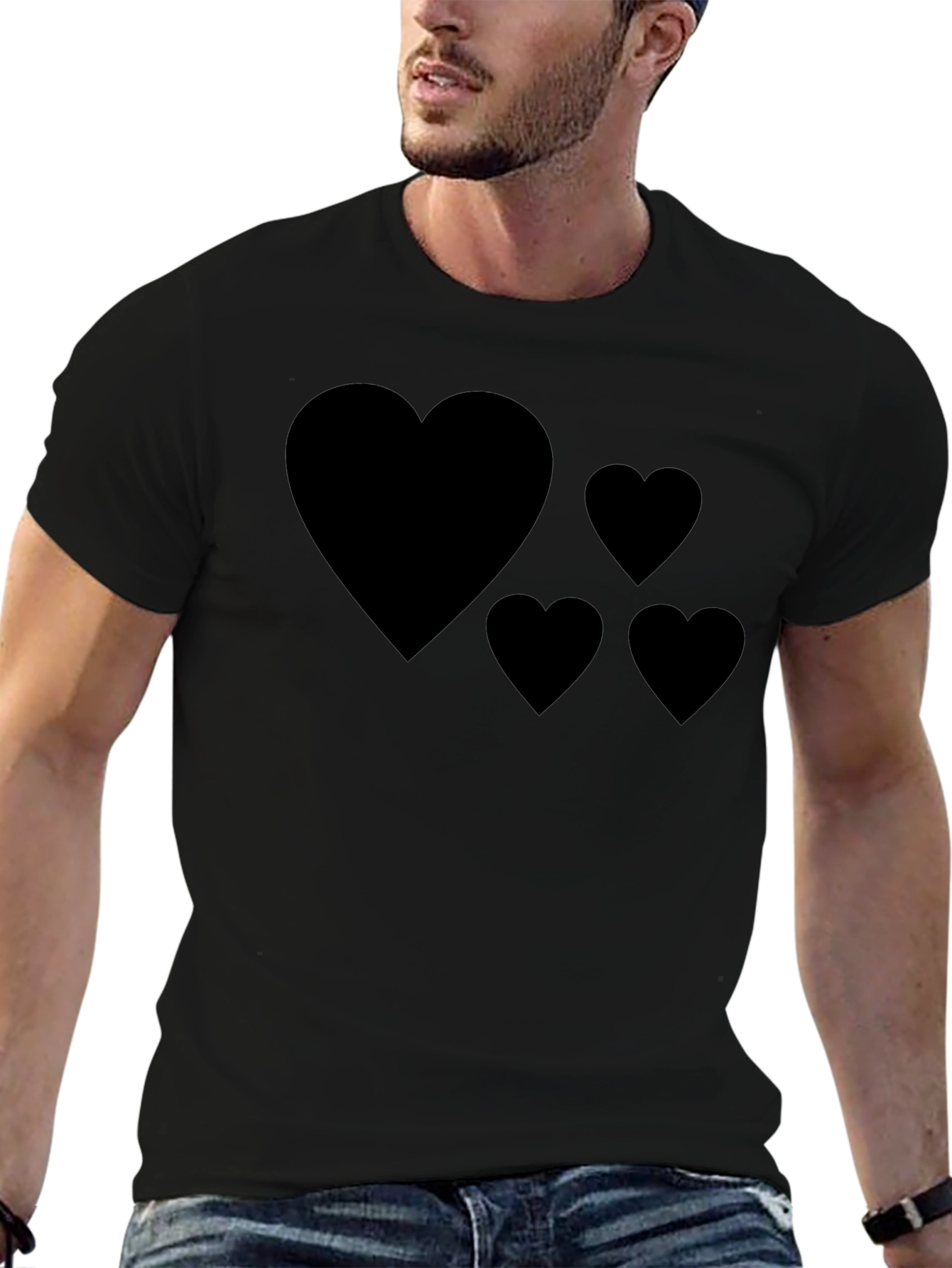Black Heart Graphic Tee - Mens Casual T-Shirt