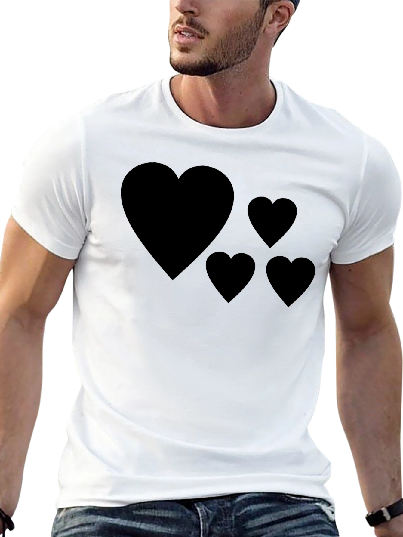 Black Heart Graphic Tee - Mens Casual T-Shirt