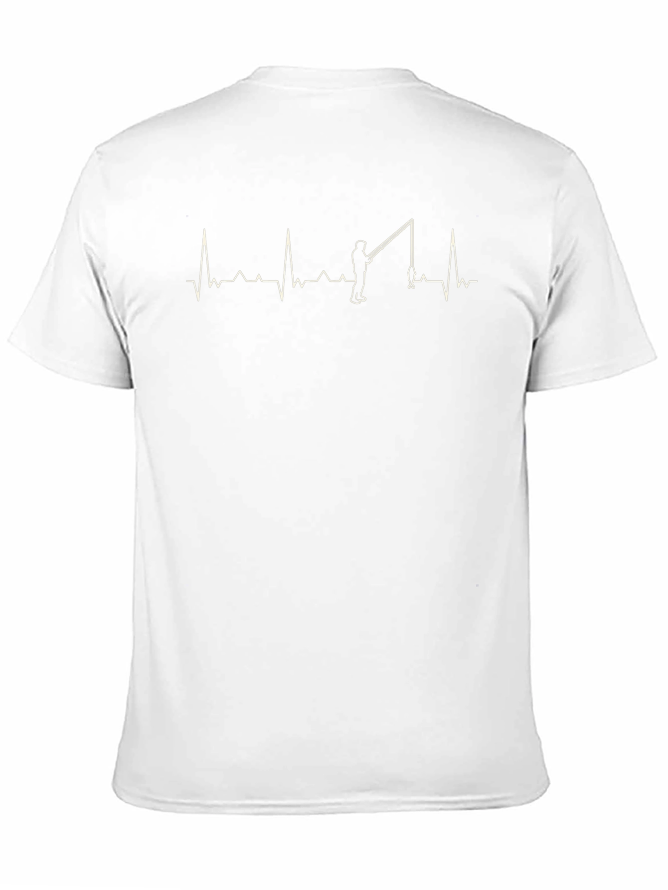 Fisherman Heartbeat Graphic Tee - Black Cotton T-Shirt