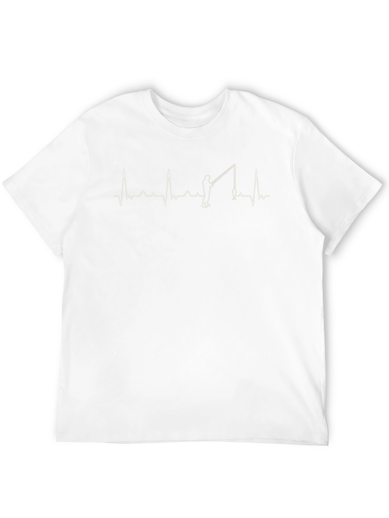 Fisherman Heartbeat Graphic Tee - Black Cotton T-Shirt