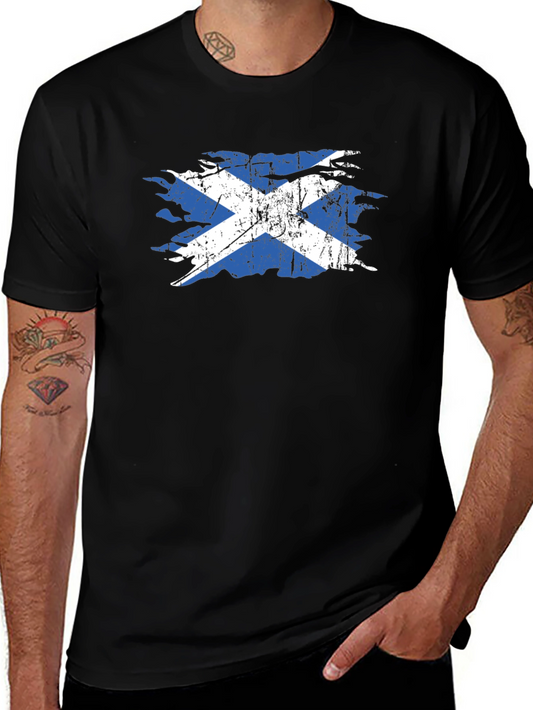 Scotland Flag Distressed Graphic Tee