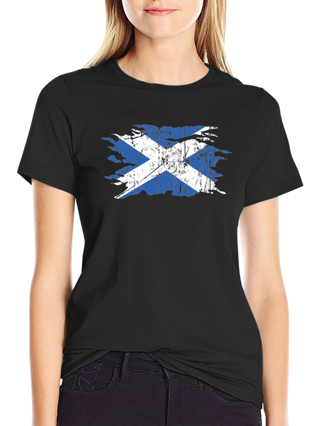 Scotland Flag Distressed Graphic Tee
