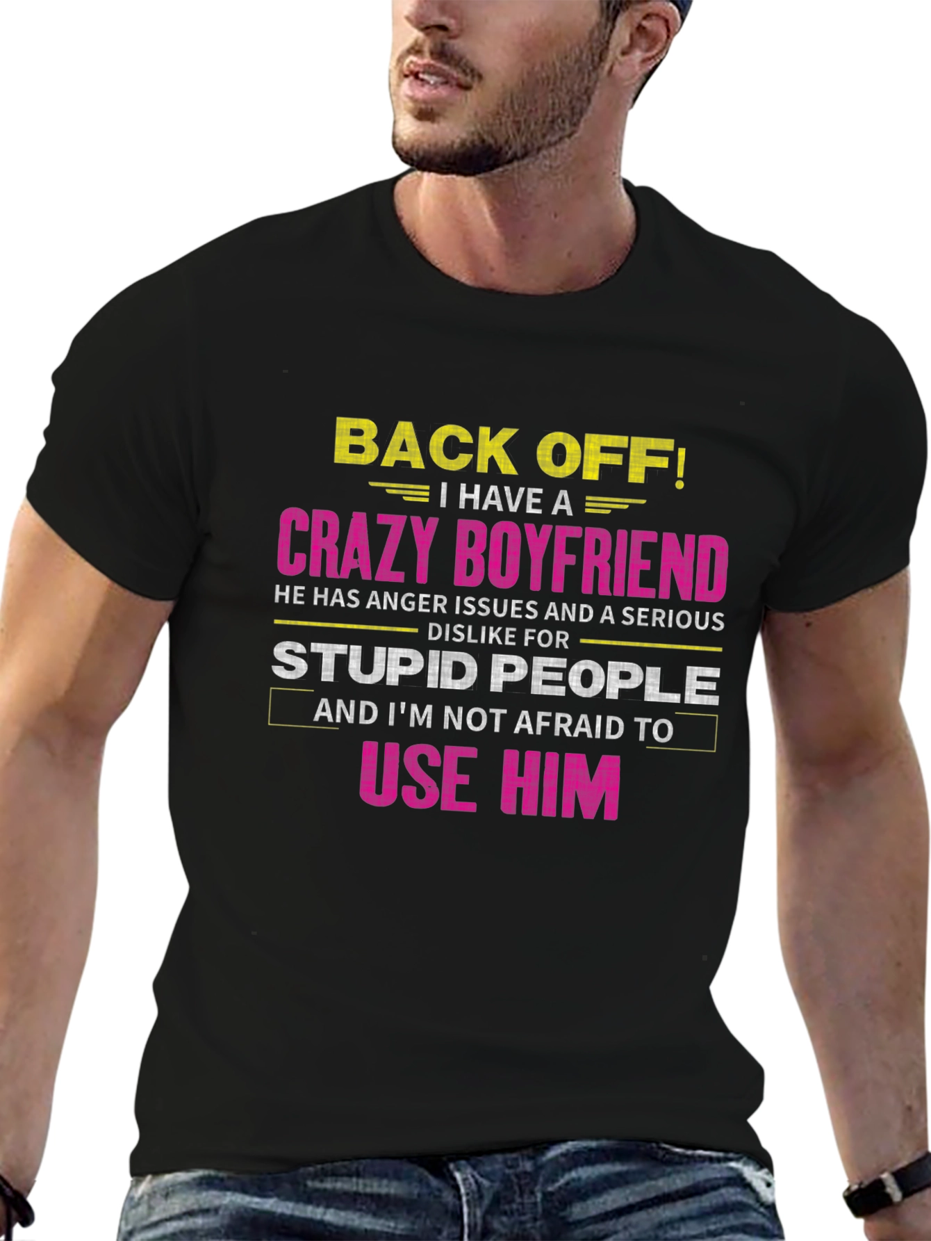 Crazy Boyfriend Graphic Tee - Warning T-Shirt