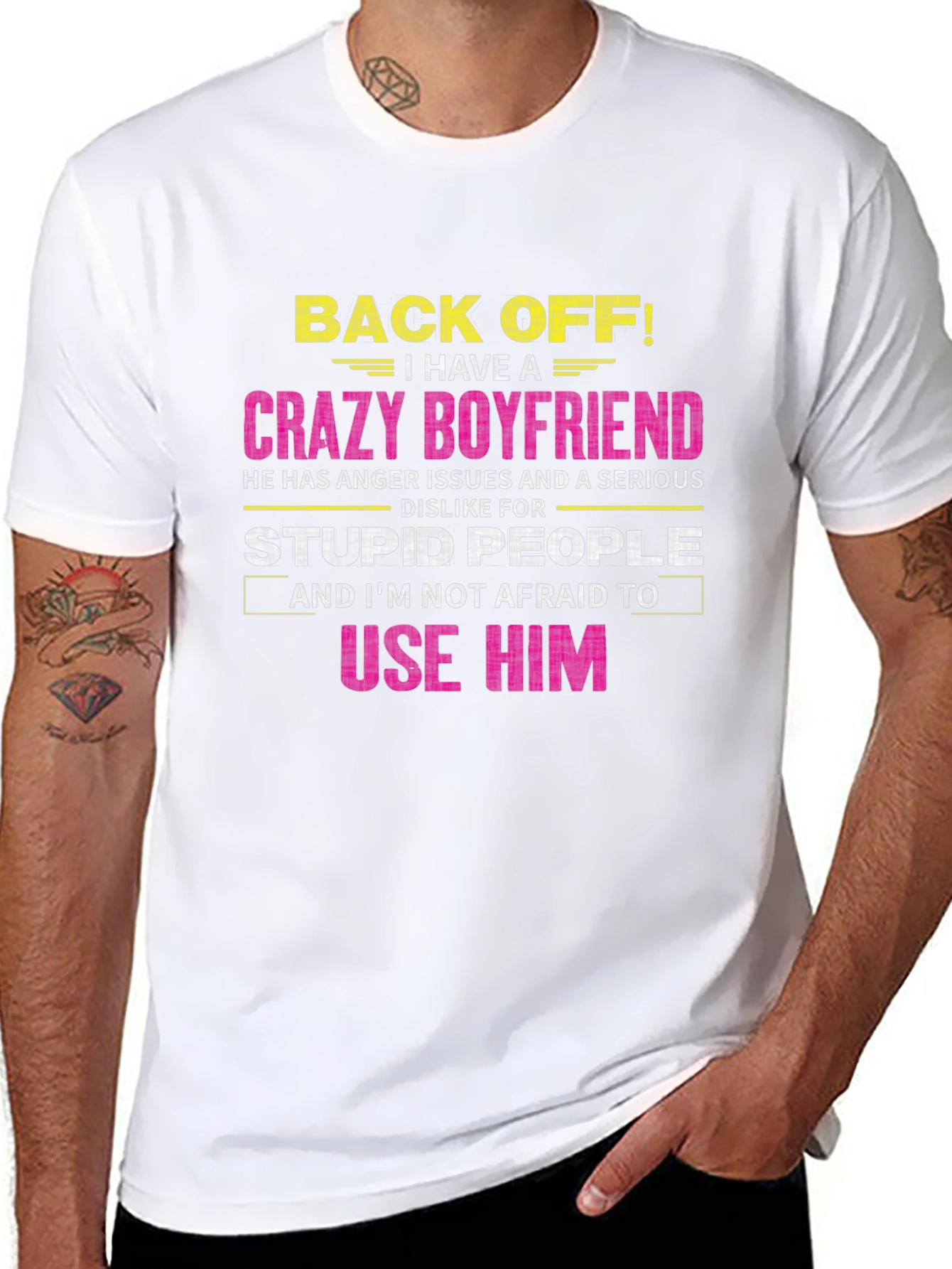 Crazy Boyfriend Graphic Tee - Warning T-Shirt