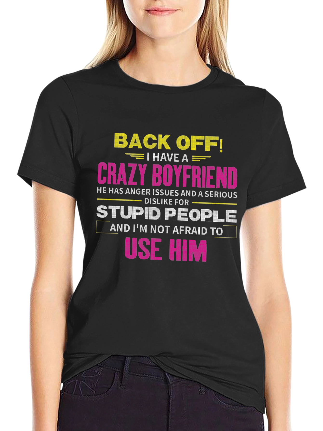 Crazy Boyfriend Graphic Tee - Warning T-Shirt
