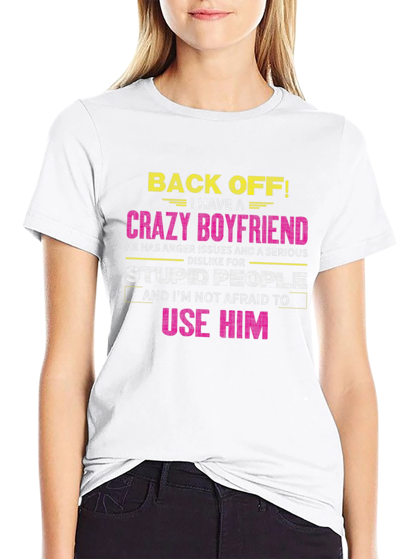 Crazy Boyfriend Graphic Tee - Warning T-Shirt