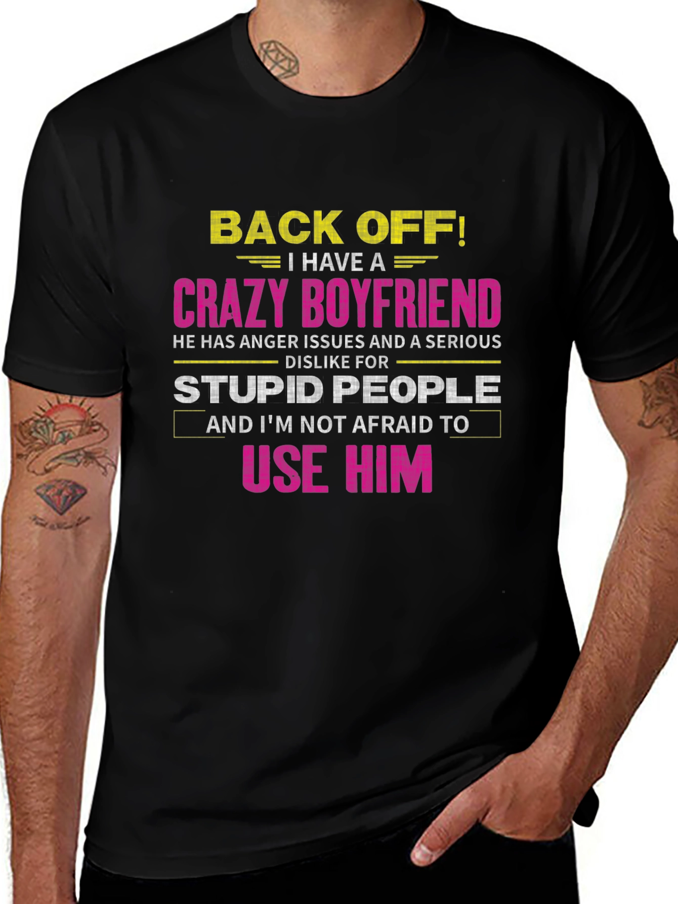 Crazy Boyfriend Graphic Tee - Warning T-Shirt