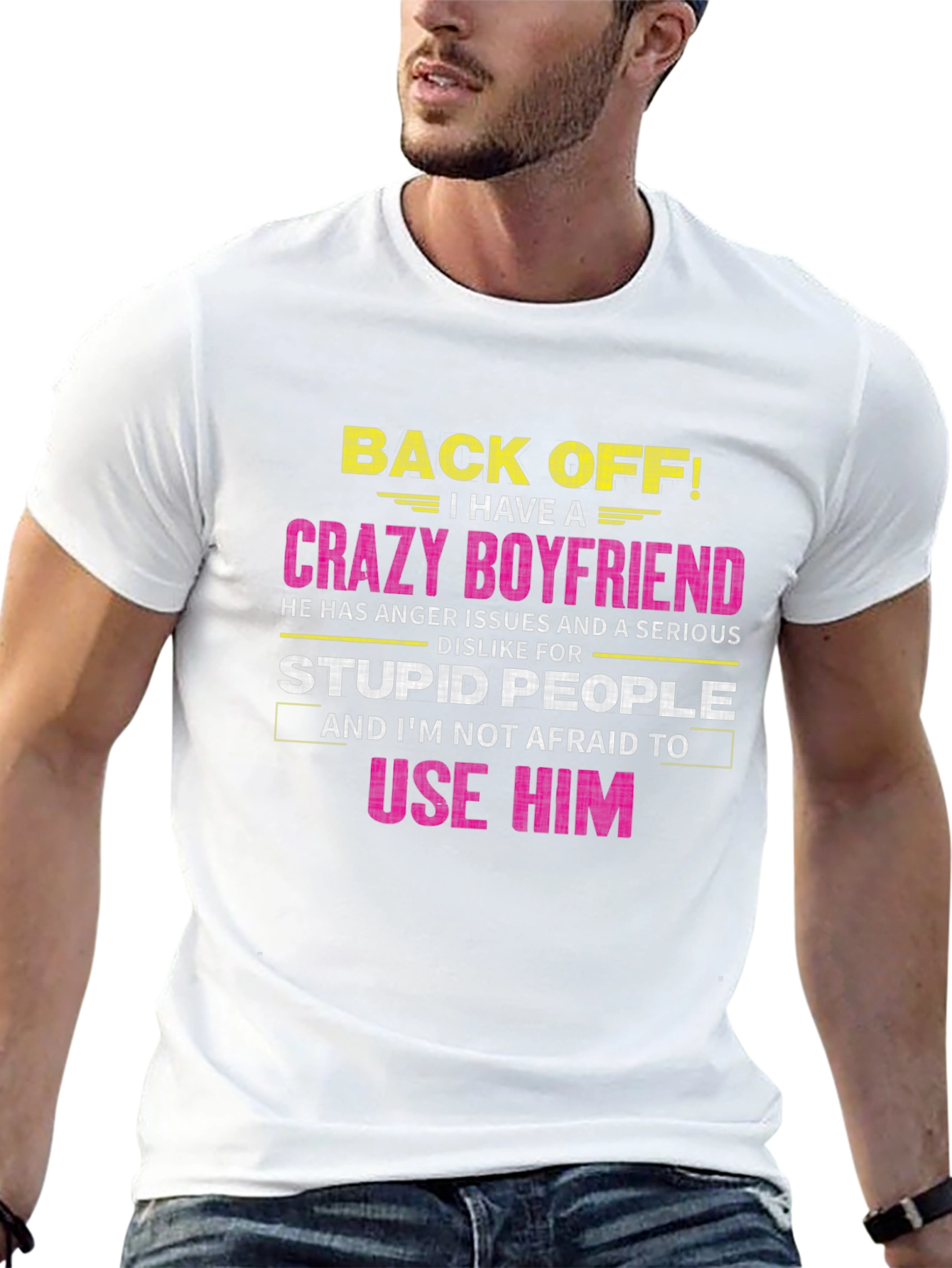 Crazy Boyfriend Graphic Tee - Warning T-Shirt