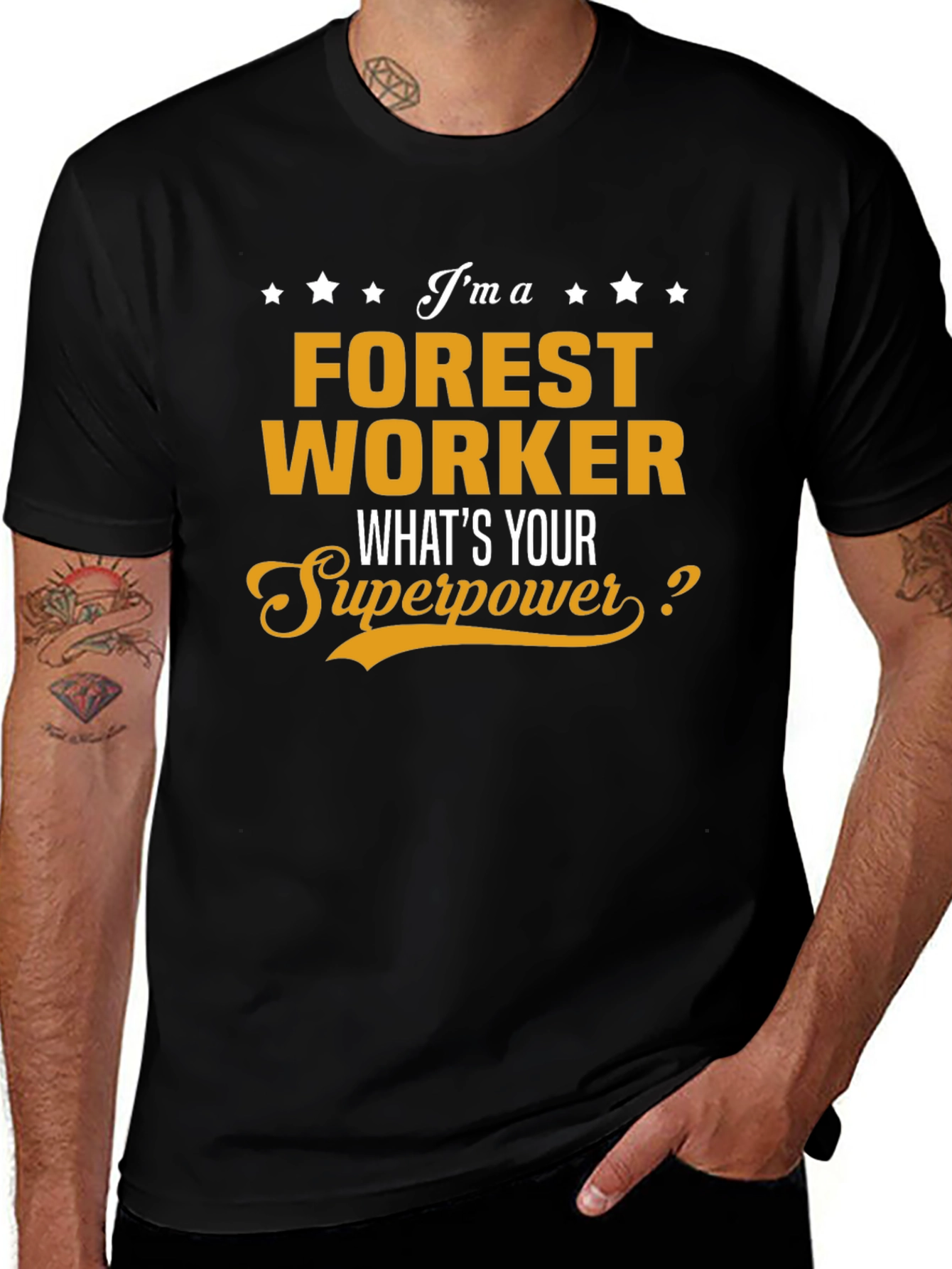 Forest Worker Superpower T-Shirt - Black