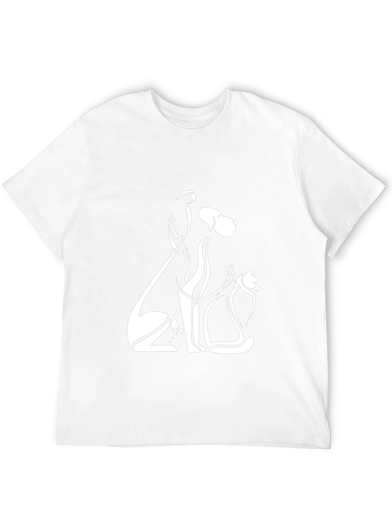Minimalist Pets T-Shirt: Dog Cat Bird Art