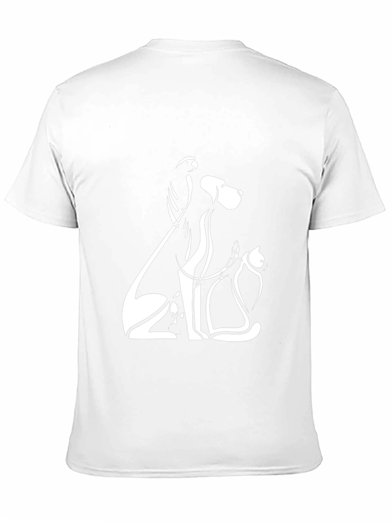 Minimalist Pets T-Shirt: Dog Cat Bird Art