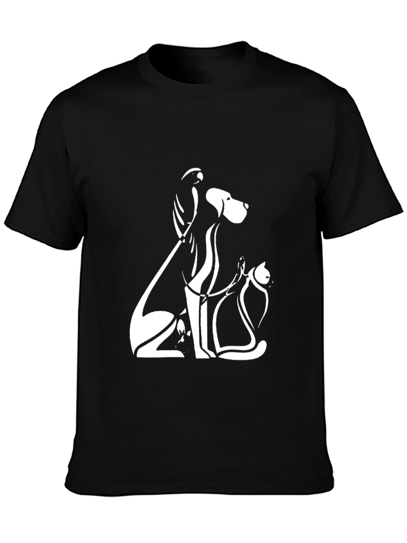 Minimalist Pets T-Shirt: Dog Cat Bird Art