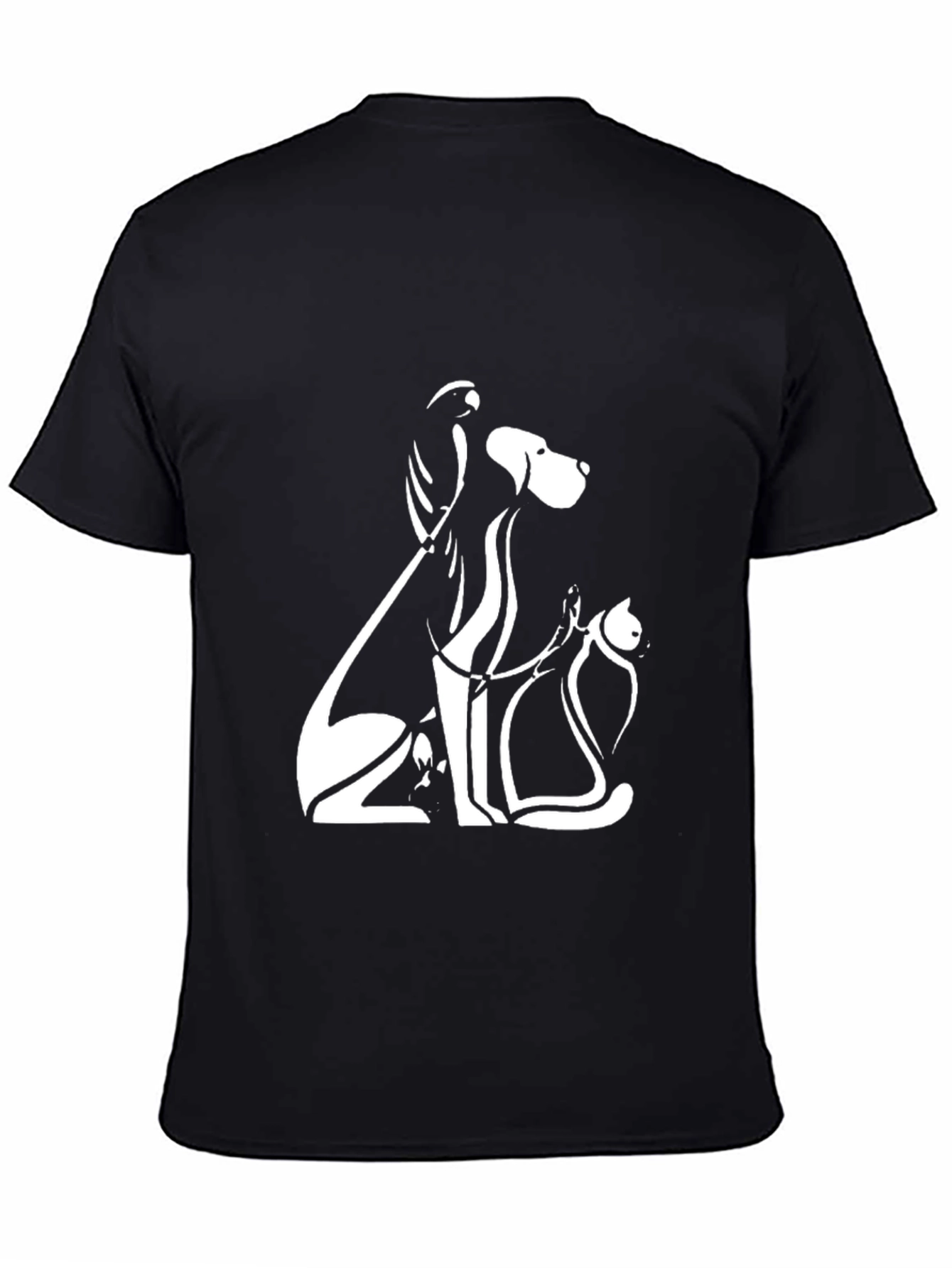 Minimalist Pets T-Shirt: Dog Cat Bird Art