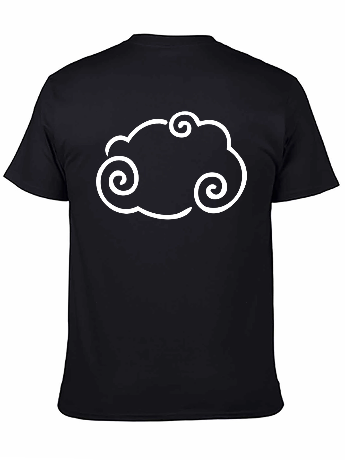 Cloud Swirl Graphic Tee - Black Cotton Comfort