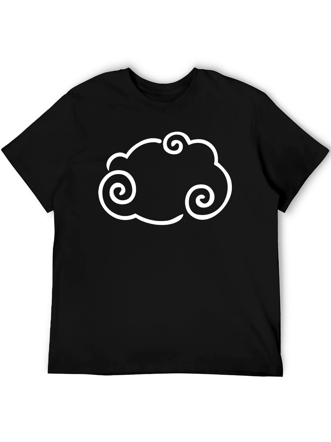 Cloud Swirl Graphic Tee - Black Cotton Comfort