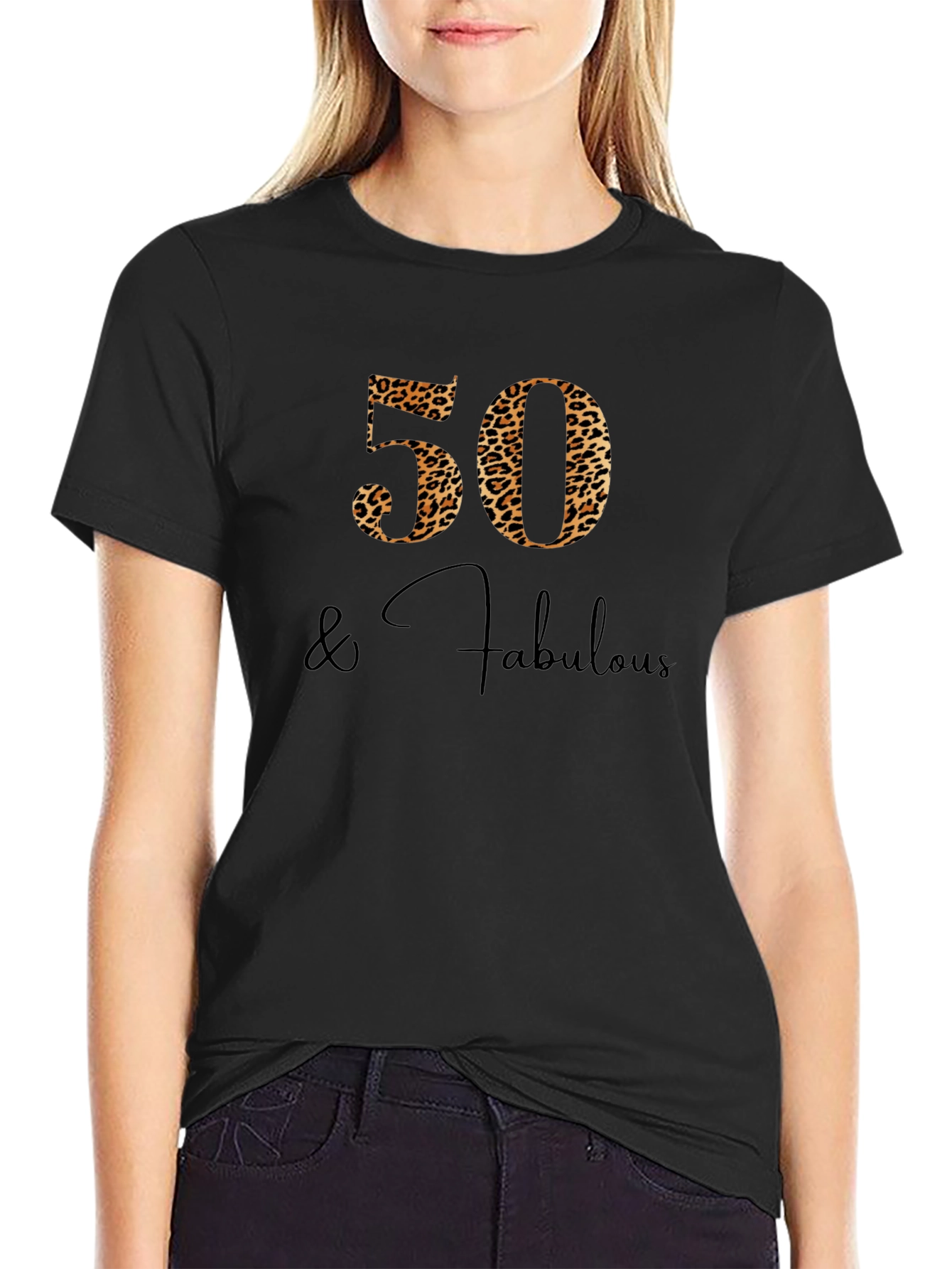 50 & Fabulous Leopard Print Tee