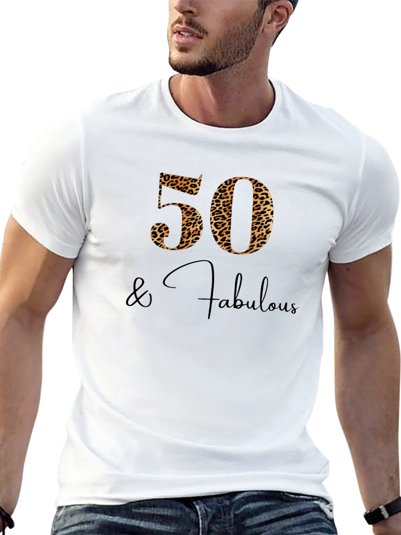 50 & Fabulous Leopard Print Tee