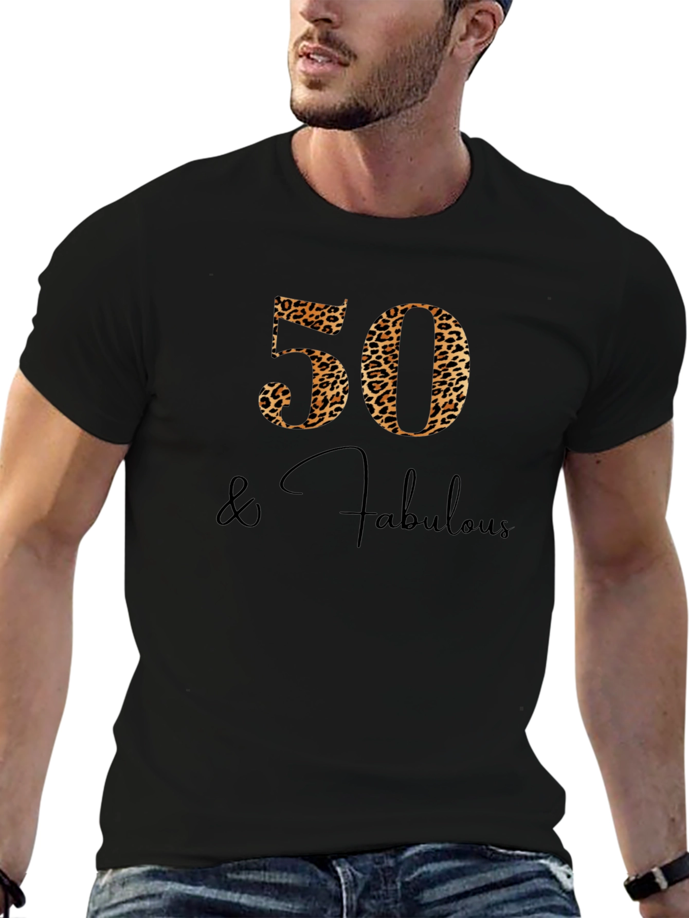 50 & Fabulous Leopard Print Tee