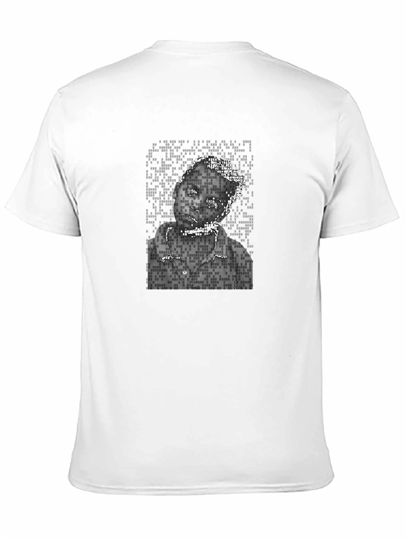 Pixelated Portrait Graphic Tee - Black Unisex Shirt